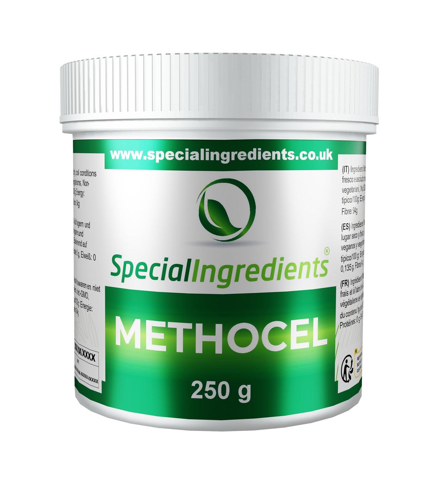  Special Ingredients Special Ingredients Methocel Methylcellulose 250g - Purified cellulose for food use - Thickener binding agent stabilizer - Buy Online on GoSupps.com