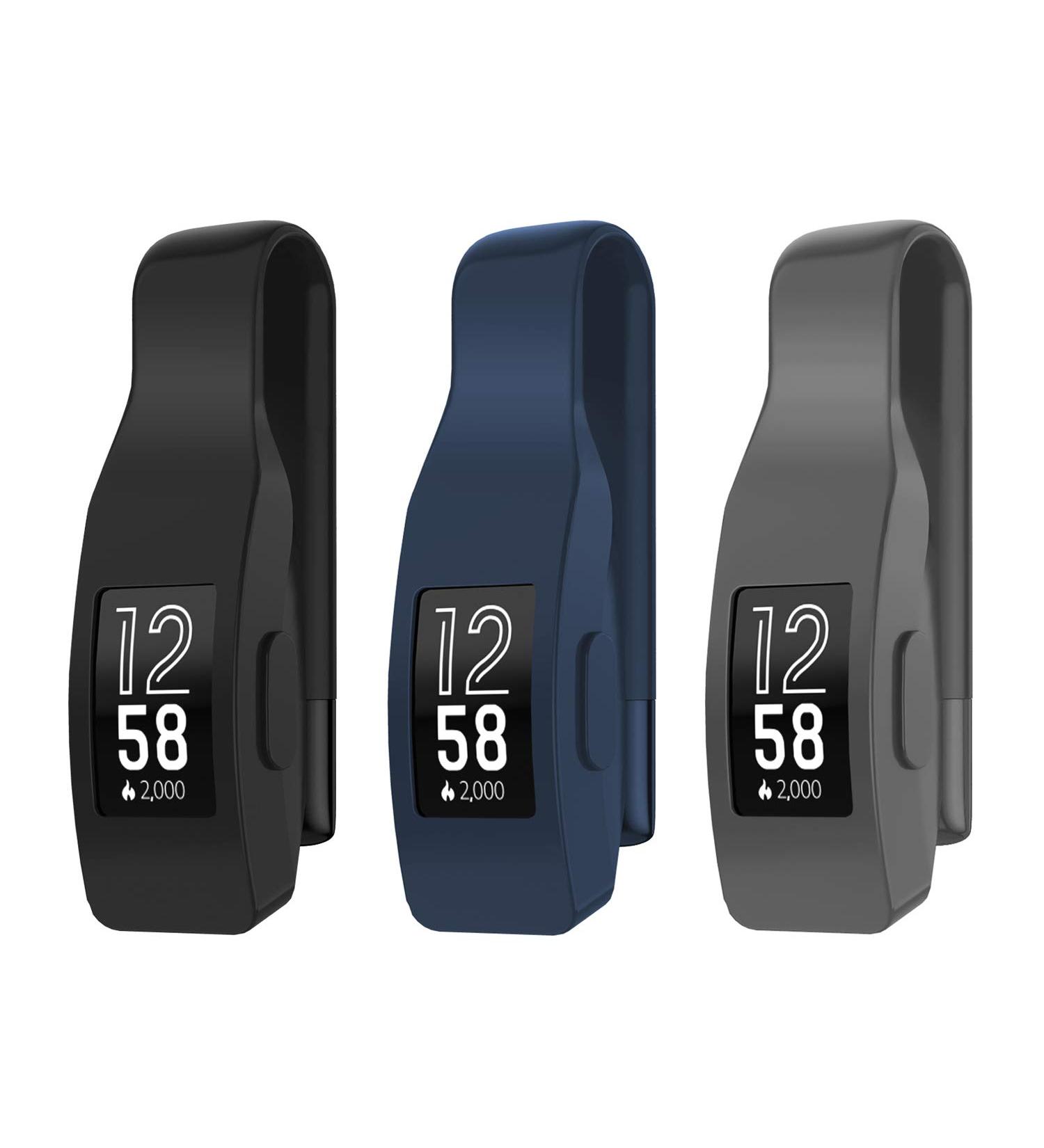 EEweca 3-Pack Clip for Fitbit Inspire or Inspire HR Holder Accessory  Black + Midnight Blue + Gray (not for Inspire 2) - Buy Online on GoSupps.com