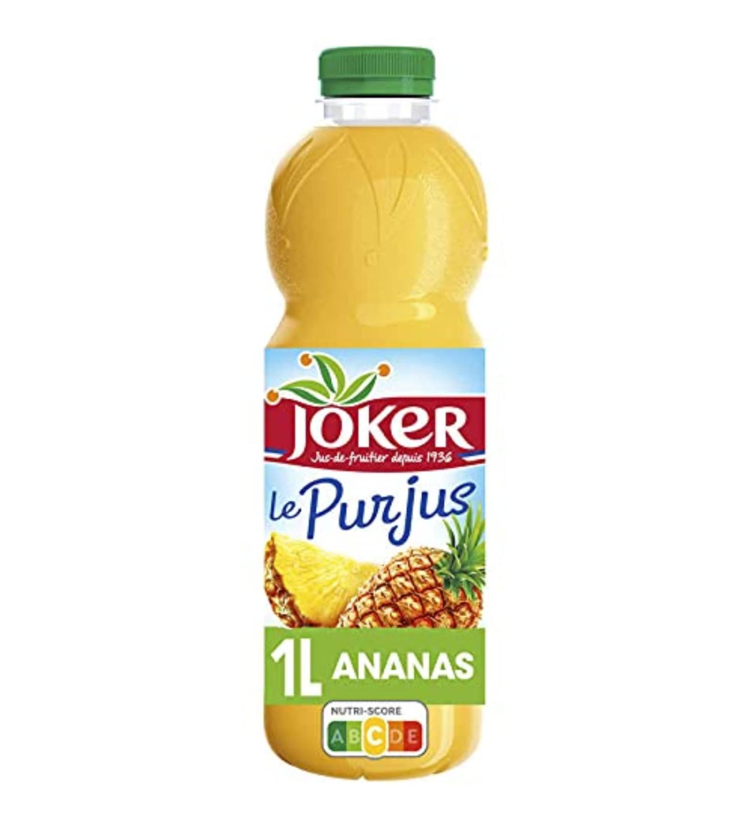 Joker Pure Juice - Pineapple Juice - 100% Pressed Fruit - 1L Bottle