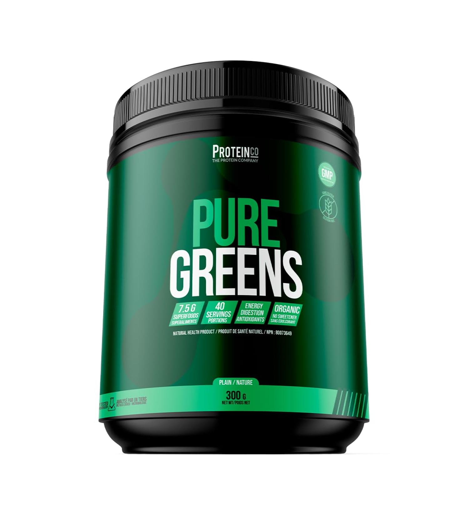 ProteinCo | Pure Greens | Superfood Powder | Antioxydant | 300g (Unflavoured) Unflavored - Buy Online on GoSupps.com