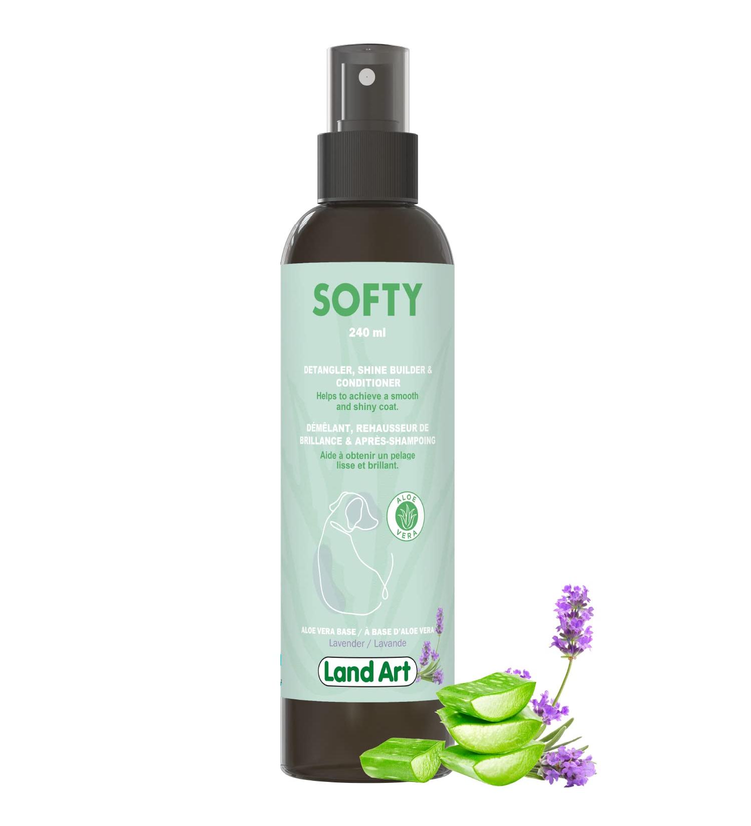 Detangler Shine Builder & Conditioner for Dogs Helps to Achieve a Smooth and Shiny Coat - Made with Certified Organic Aloe Vera - 240ml - Made in Canada - Buy Online on GoSupps.com