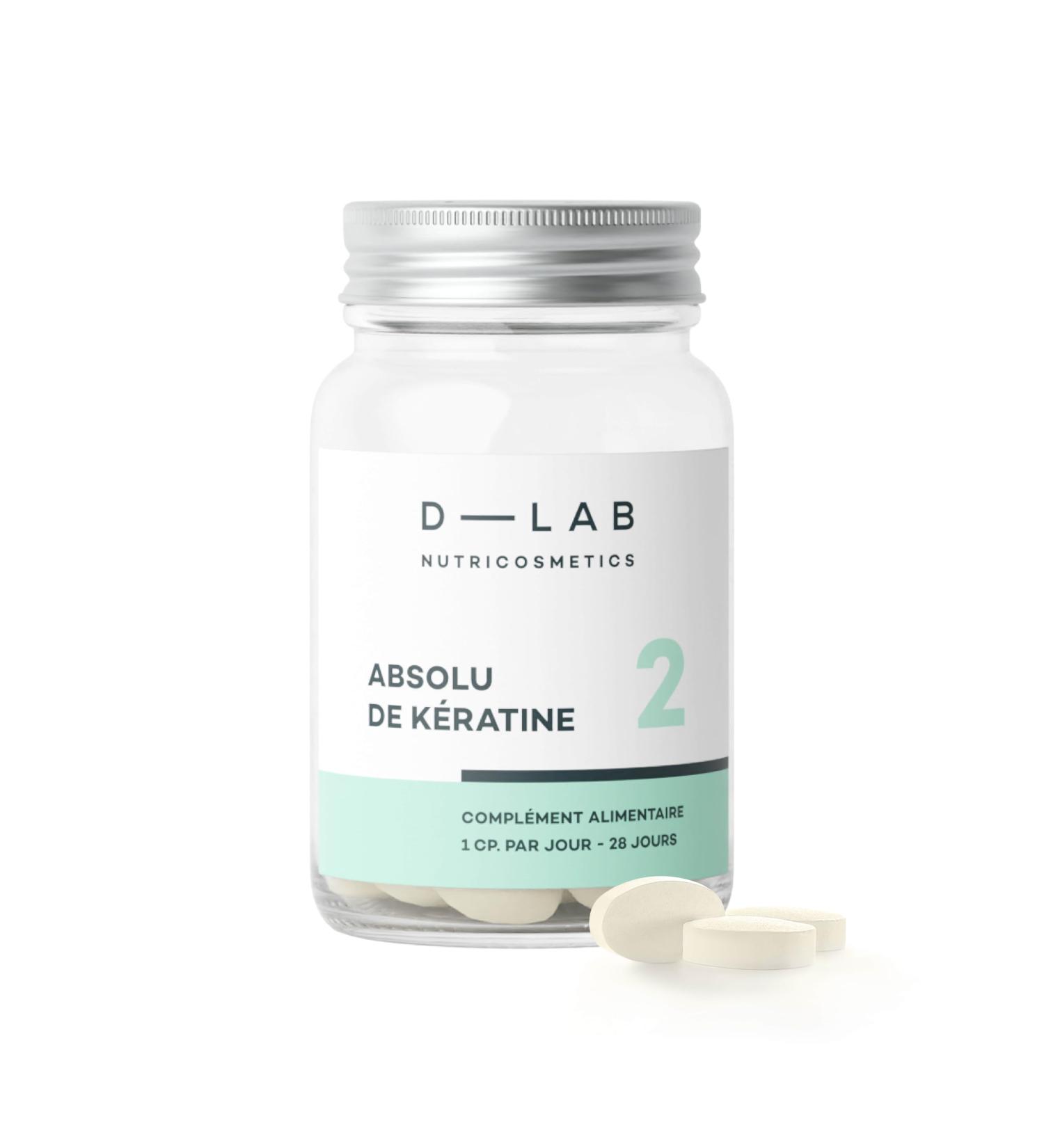 D-LAB Absolute Keratin | 1 Month Hair Food Supplement | Hair Loss Reduction and Hair Strengthening Thicker and Shinier Hair - Buy Online on GoSupps.com