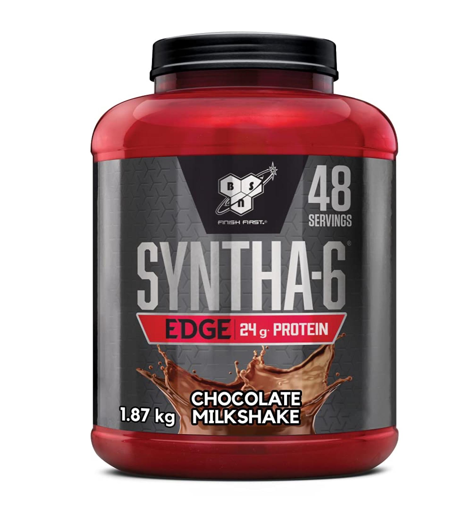 Buy BSN Syntha 6 Edge Low-Carb Protein Powder - 48 Portions | Chocolate Milkshake | Whey Isolate & BCAAs | Muscle Gain Supplement - International Shipping Available - Buy Online on GoSupps.com