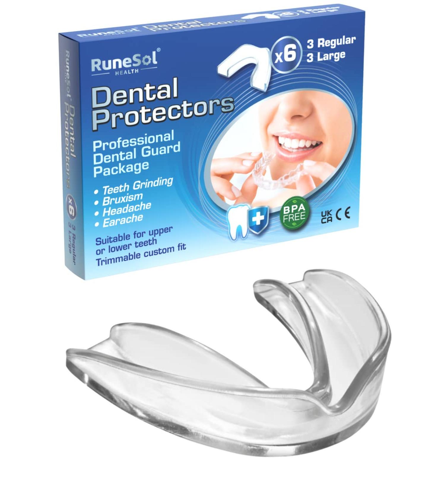 Runesol Mixed 6pk Mouth Guard for Teeth Grinding - Bruxism Night Guard for Adults, Dental Protector Class 1 Medical Device - UKCA CE Certified - Buy Online on GoSupps.com