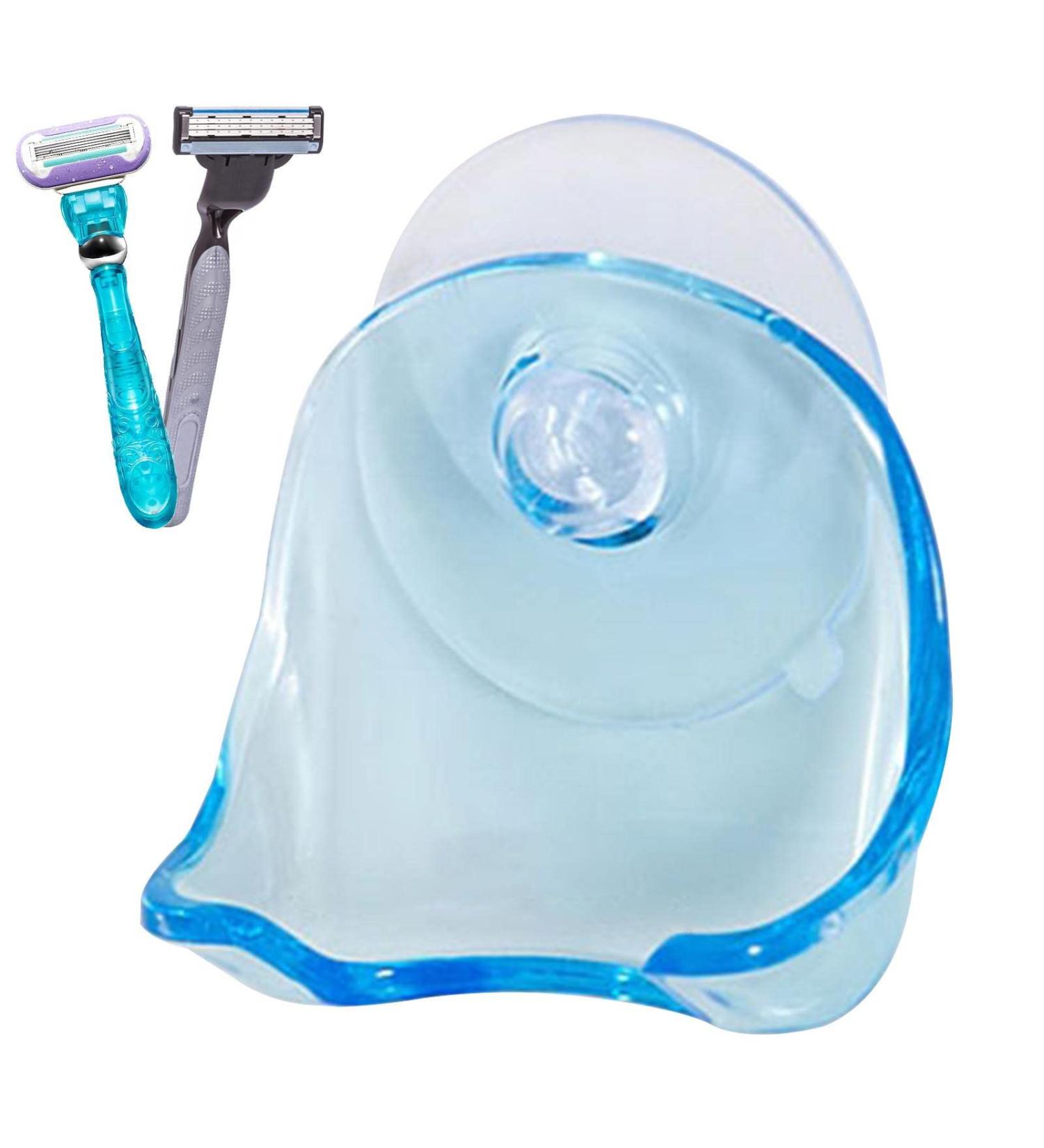 Rianpesn Suction Cup Razor Holder - Clear Removable Hanger for Towel Bathrobe & Bathroom Storage - Blue - Buy Online on GoSupps.com