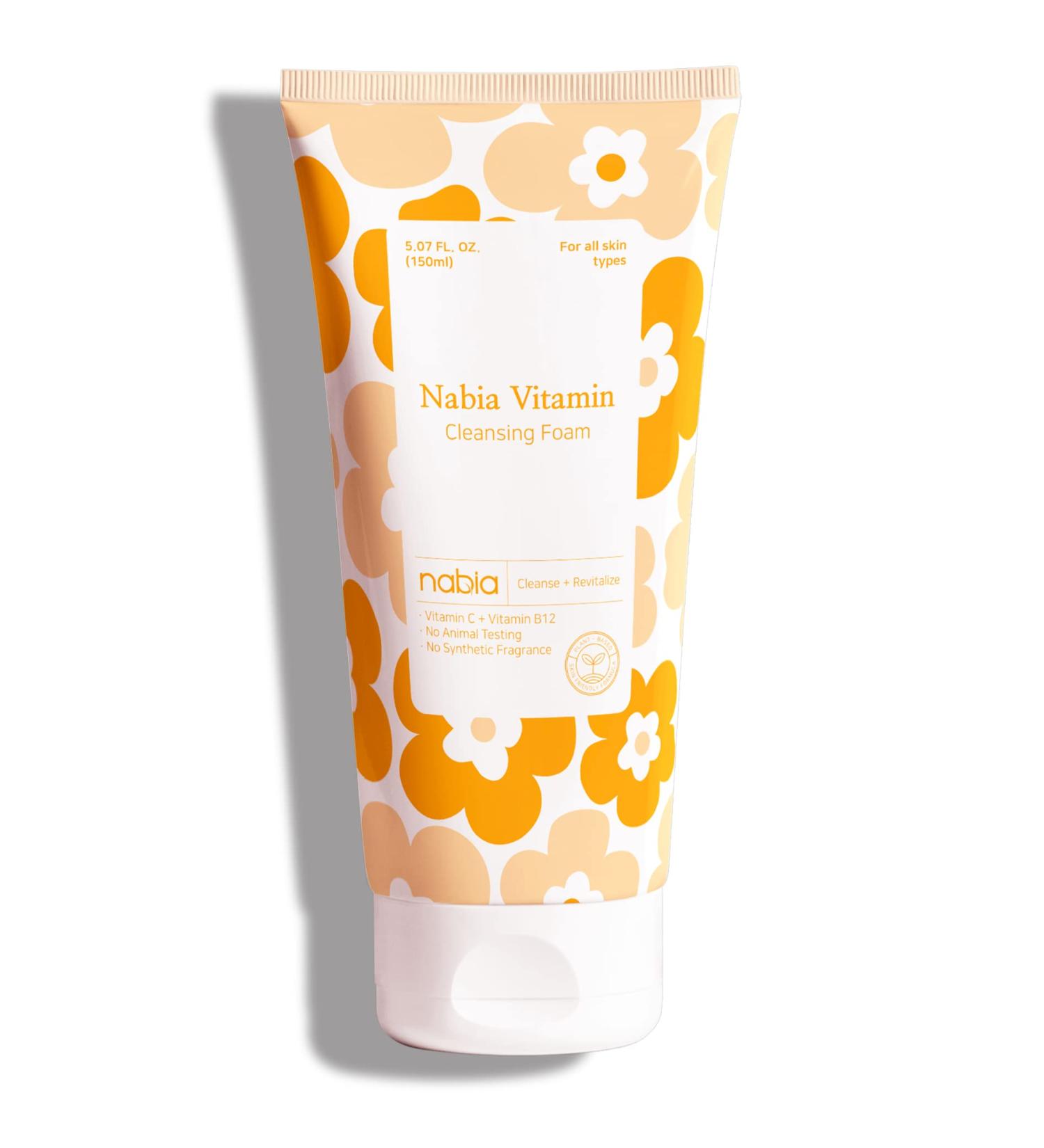 Nabia Plant-based Vitamin C Face Wash - Gentle & Revitalizing Cleanser 5.07 Fl Oz - Buy Online on GoSupps.com