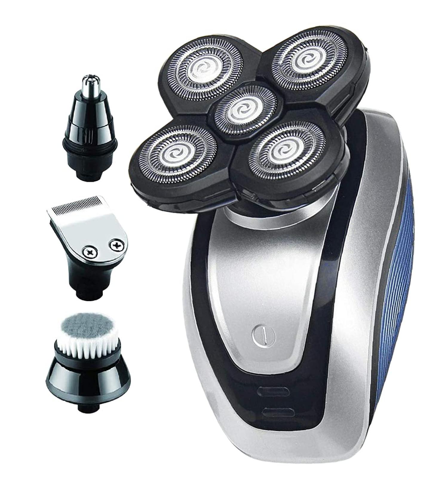 Head Shaver for Bald Men | Electric Skull Razor & 4-in-1 Grooming Kit | Waterproof Rechargeable Clipper & Trimmer (Silver - Buy Online on GoSupps.com