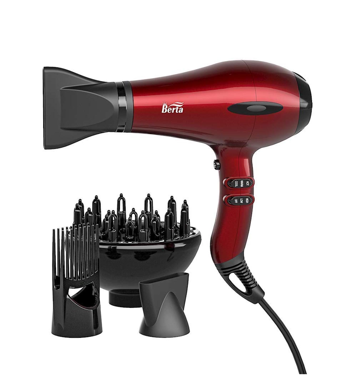 1875W Professional Hair Dryer Tourmaline Lightweight Low Noise Blow Dryer 2 Speed and 3 Heat Settings AC Motor Fast Drying Hairdryer with Diffuser & Comb & Concentrator Gift for Mom - Buy Online on GoSupps.com