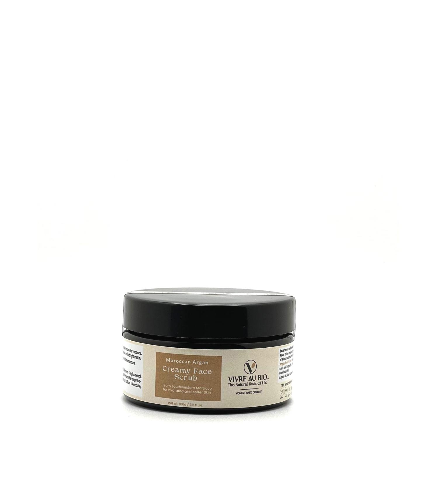 100% Natural Whipped Creamy Face Scrub with Moroccan Argan - 100g | Made in Morocco Formulated in Sweden ISO & GMP Certified - Buy Online on GoSupps.com