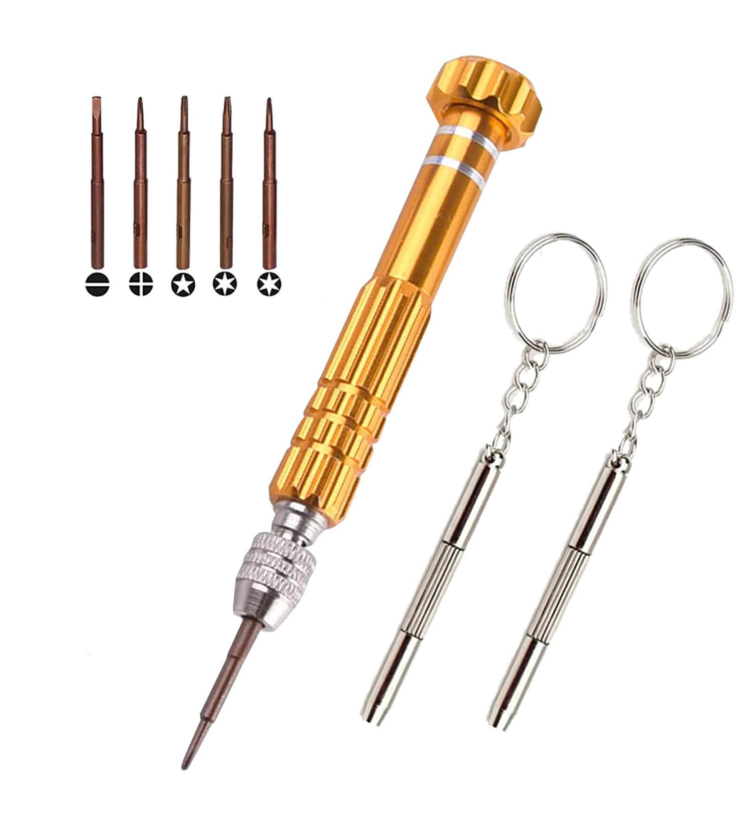 Eyeglass Glasses Screwdriver  Mini Eyeglass Glasses Repair Kit  Multifunctional Small Screwdriver for Laptop  Watch(Yellow) - Buy Online on GoSupps.com