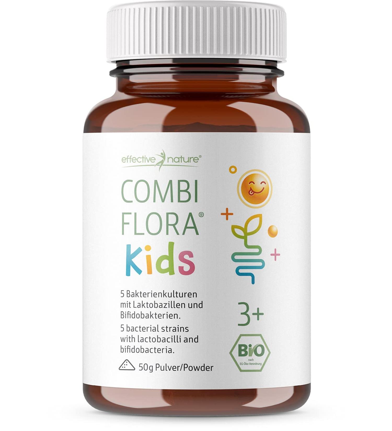 Combi Flora Kids Bio 50g - Probiotic Powder with Bifidobacterium & Lactobacillus for Children 3+ - 5 Strains & Dosing Spoon - Buy Internationally - Buy Online on GoSupps.com