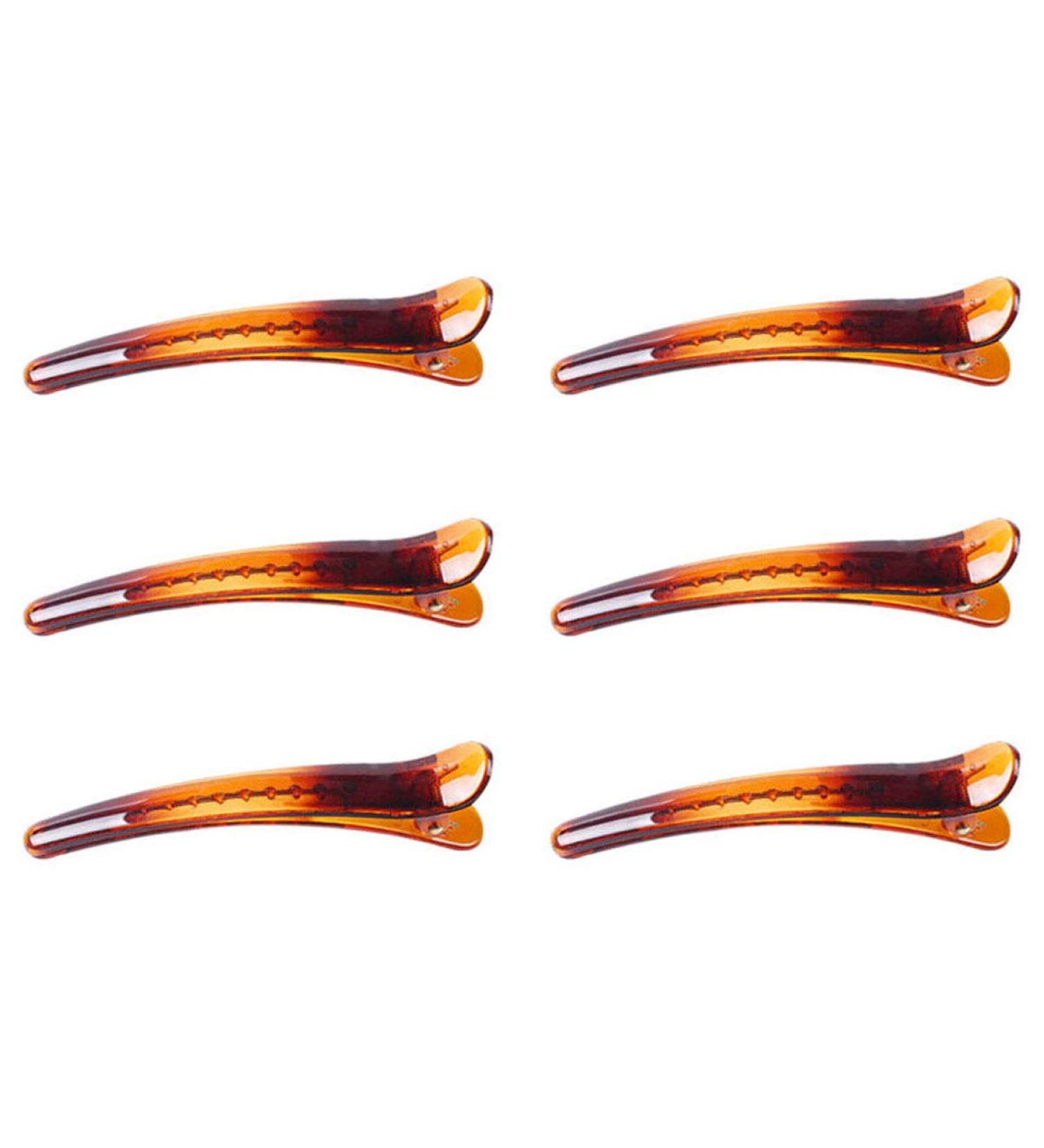 Numblartd Duck Beak Hair Clips for Women - Brown Plastic Non-Slip Hairdressing Accessories | 9.5 cm Crocodile Clips for Salons & DIY - Buy Online on GoSupps.com