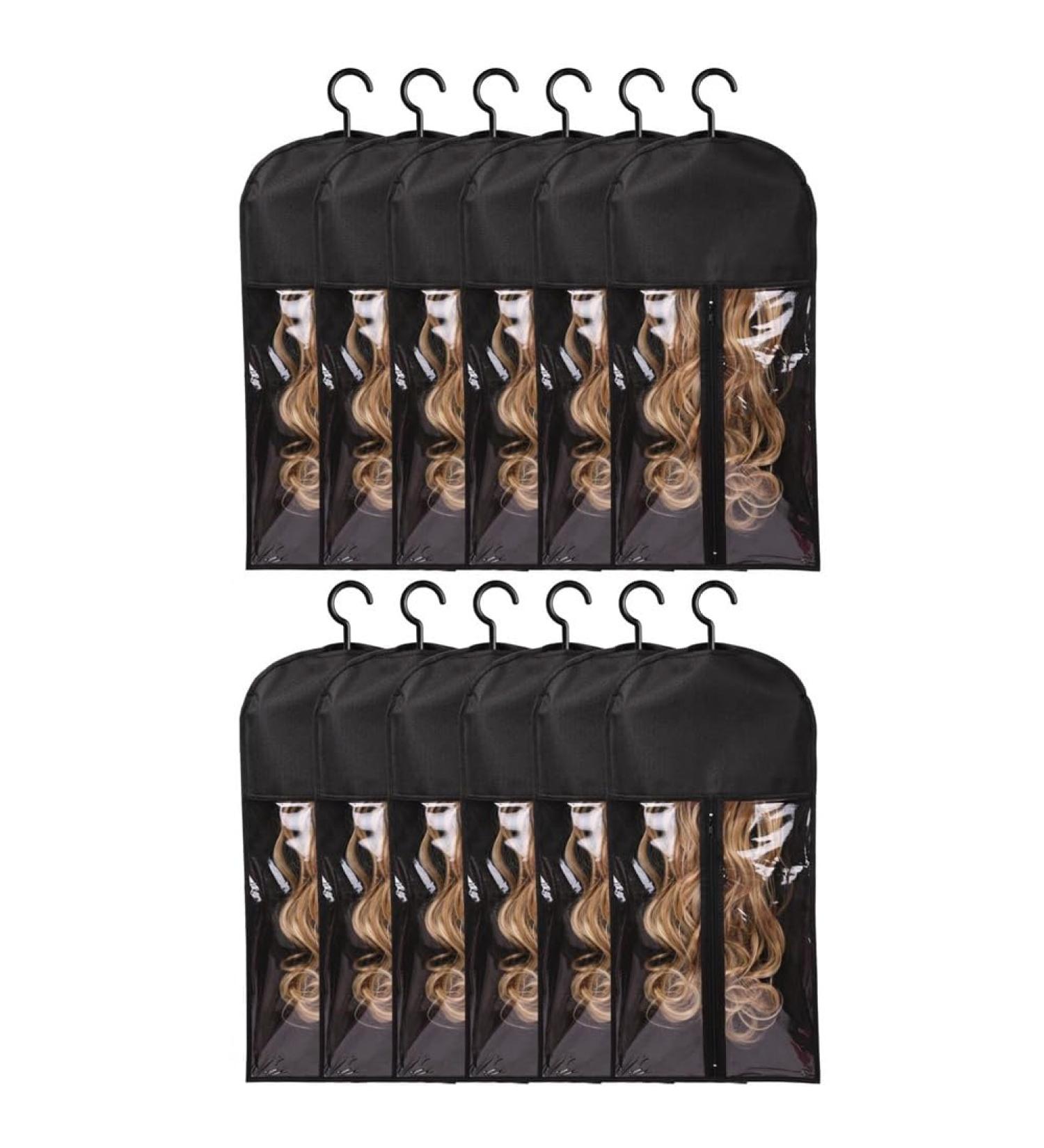 AIDIRui Hair Extension Holder for Multiple Wigs Holder Wig Bags Storage with Hanger Hair Extension Storage Wig Storage 12piece - Buy Online on GoSupps.com