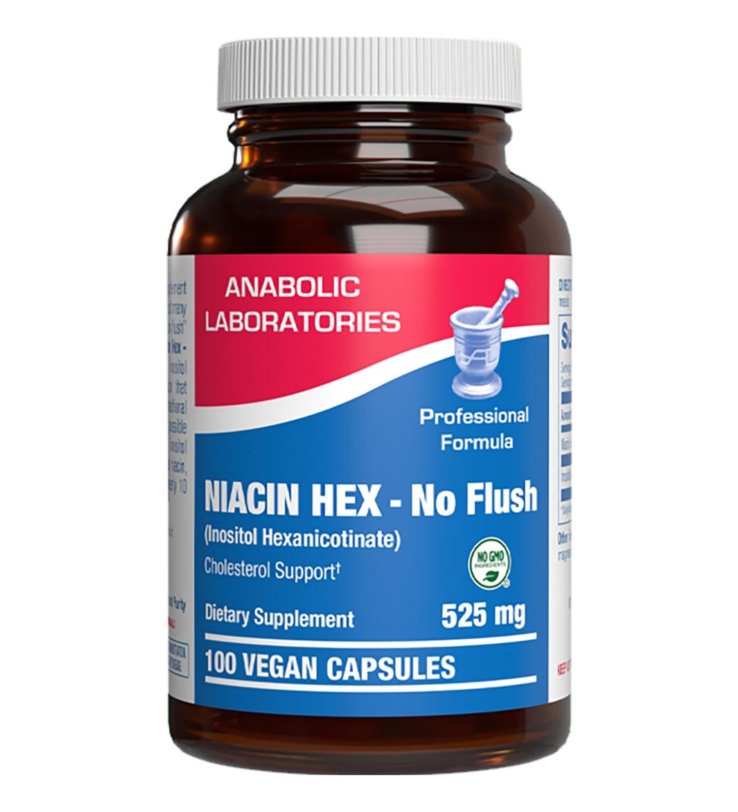 High Absorption Vitamin B3 Niacin Flush Free - Clinical Formula Flush Free Niacin Supplement from Inositol Hexanicotinate for Heart Skin & Nerve Support - Vegan Non-GMO Made in The USA - 100 Servings - Buy Online on GoSupps.com