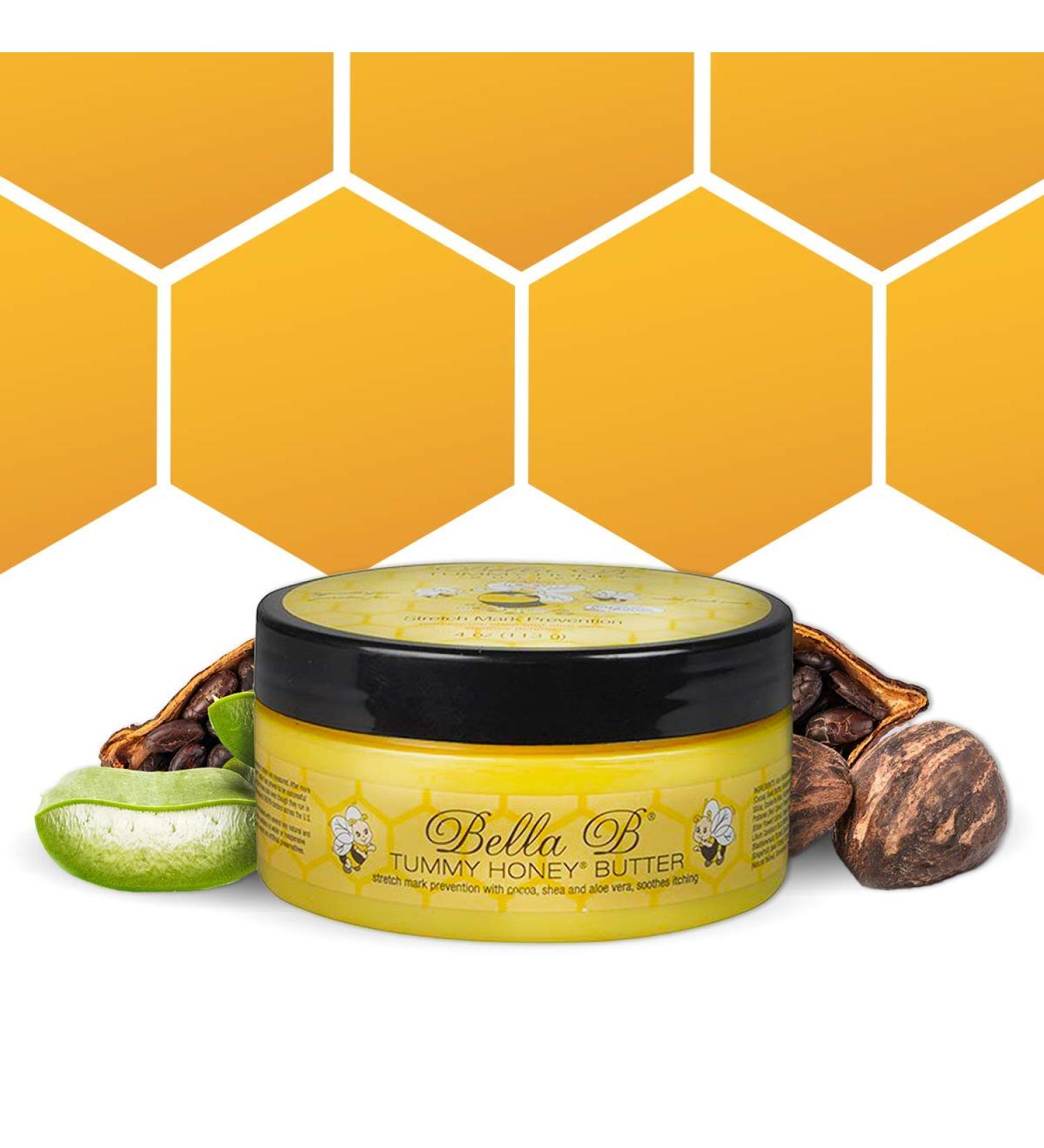 BELLA B Tummy Honey Butter 4 oz - Natural & Organic Pregnancy Safe Tummy Butter for Stretch Marks - Fade Marks with Daily Use - 1 Pack 4 Ounce - Buy Online on GoSupps.com