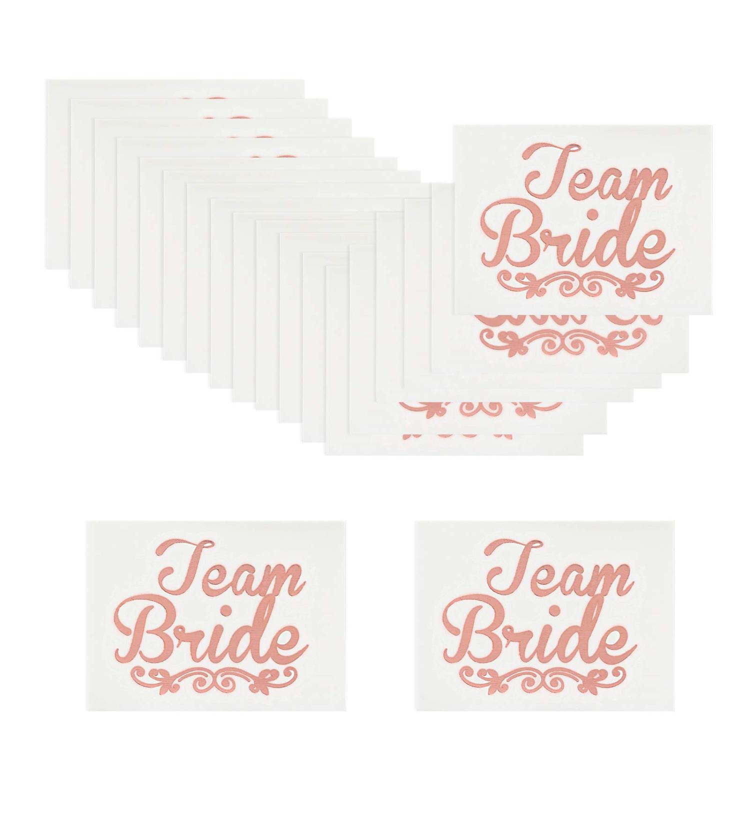 Naler 18pcs Team Bride + 2pcs Bride Flash Tattoos - Bridal Shower Bachelorette Party Decorations in Rose Gold - Buy Online on GoSupps.com