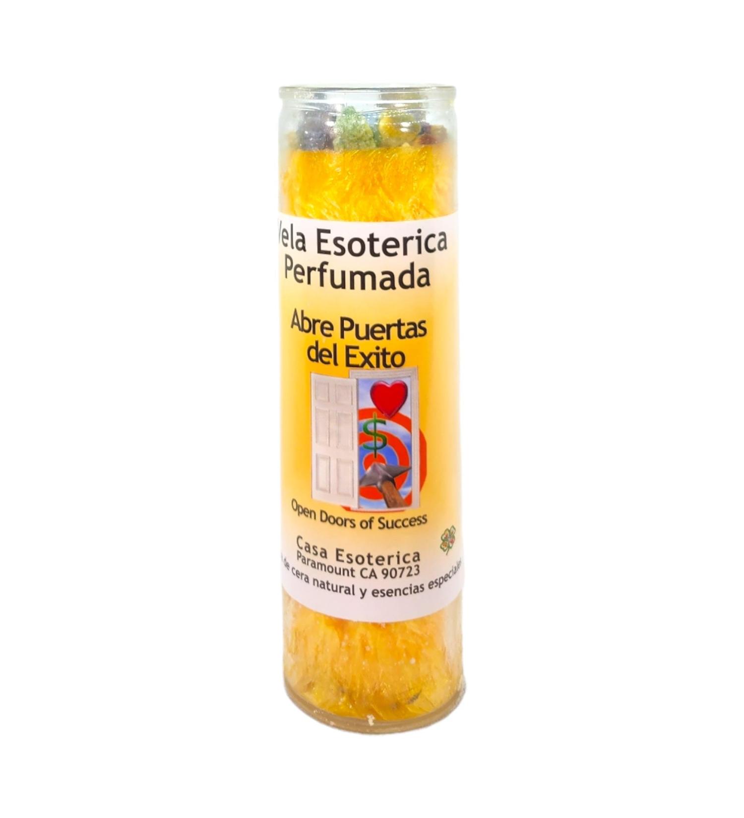 Open Door to Success - Yellow Palm Wax Spiritual Intention Spell Candle | Vela CASA ESOTERICA PERFUMADA - (ABRE PUERTAS DEL EXITO) | International Shipping Available - Buy Online on GoSupps.com