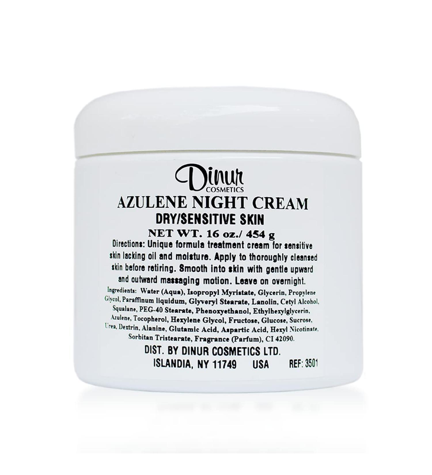 Azulene Night Cream for Dry/Sensitive Skin Good for Hydration Intensive Care Tightens Skin 16 oz./ 454 g