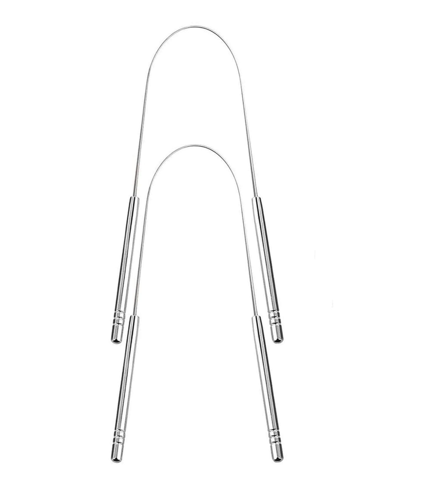 Buy DIx793 Stainless Steel Tongue Cleaner Set | 2 Pieces - Improve Oral Hygiene | International Shipping Available - Buy Online on GoSupps.com