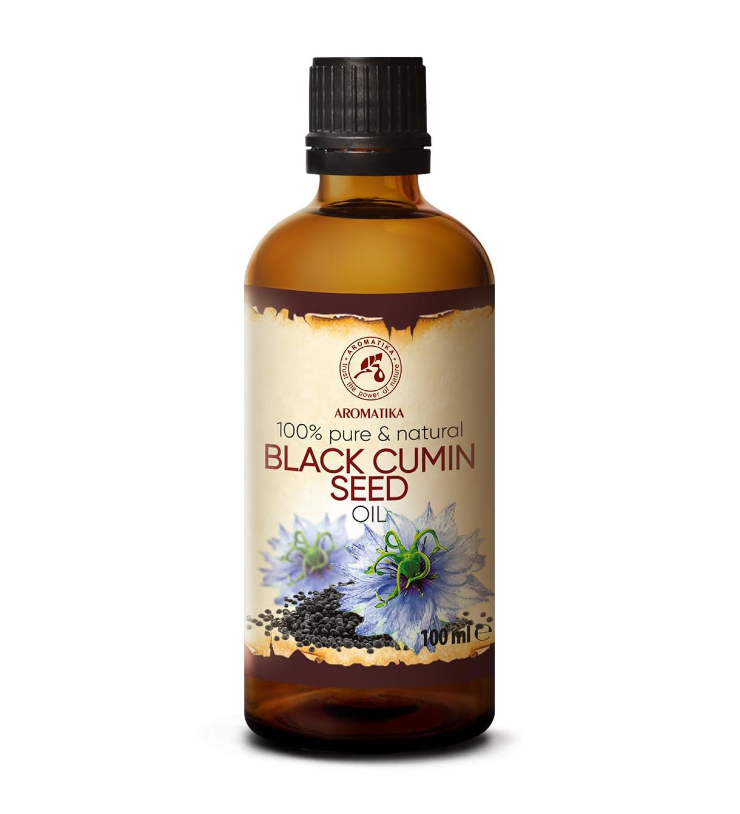 Buy Black Cumin Oil 100ml - Pure Cold-Pressed Egyptian Black Seed Oil for Face Nails & Body Care - Buy Online on GoSupps.com