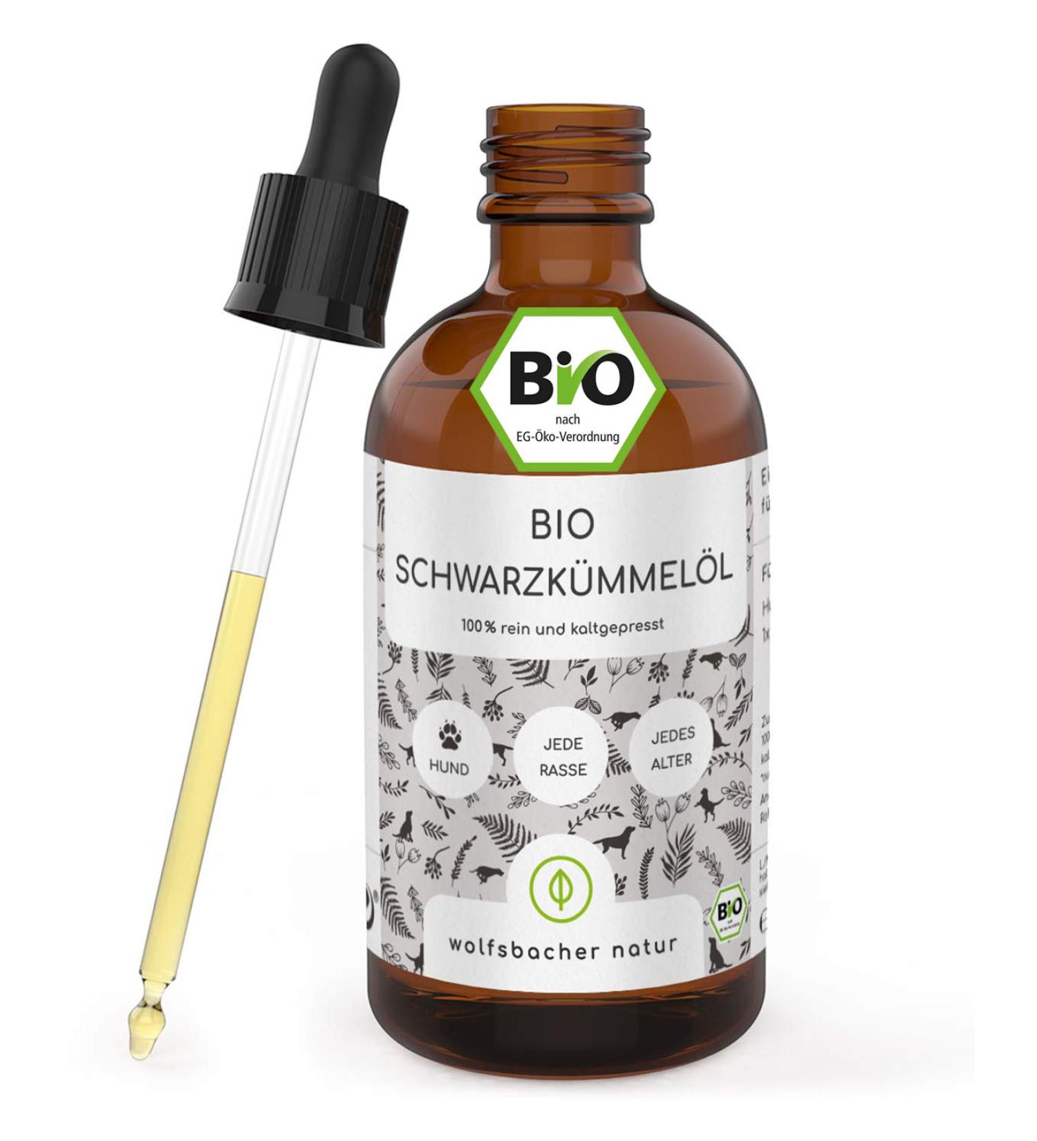 Organic Black Cumin Oil for Dogs 50ml - 100% Pure Cold Pressed Egyptian Nigella Sativa in Glass Bottle - Eco-Friendly & Biological Cultivation - Buy Online on GoSupps.com