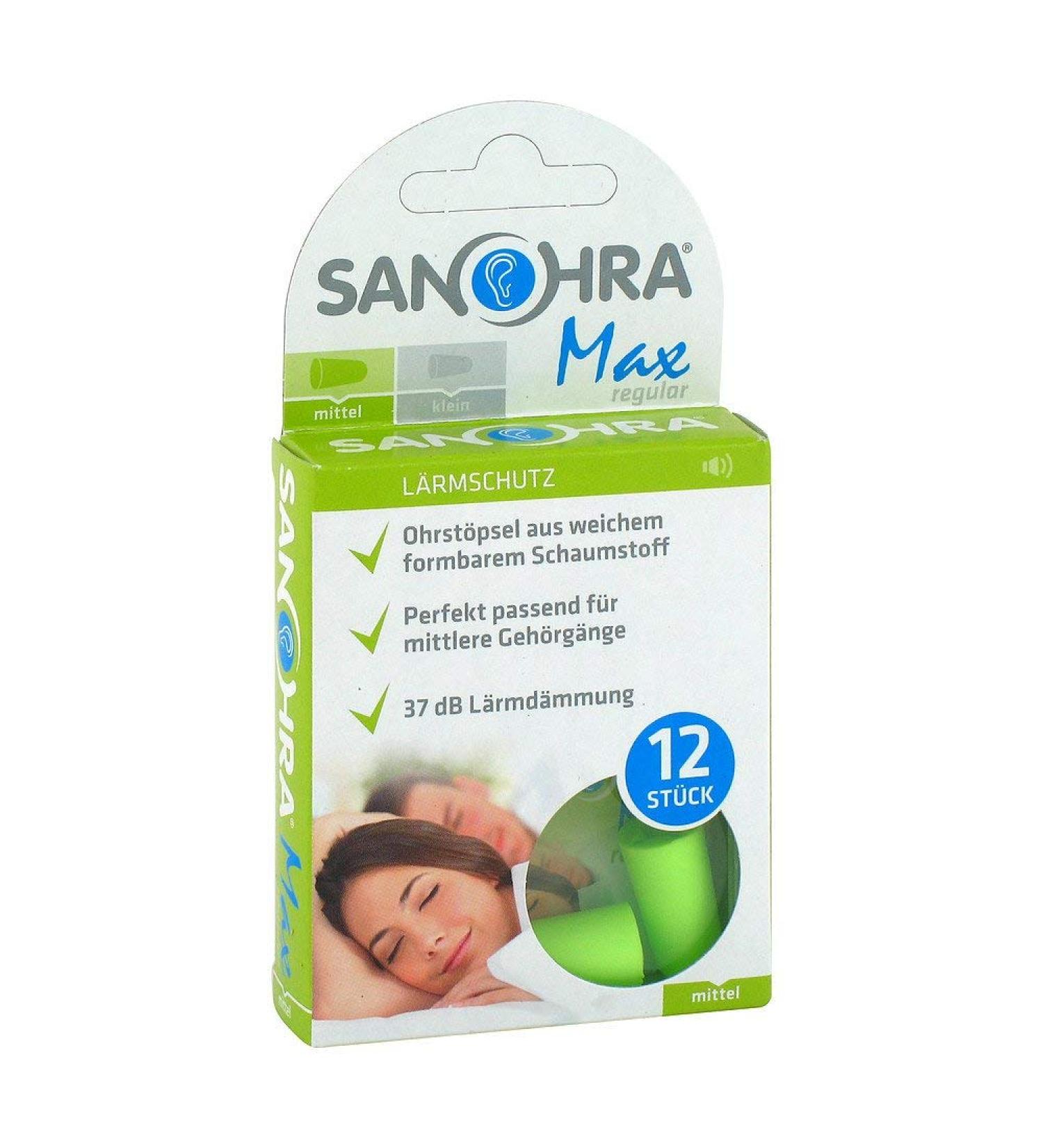 SANOHRA max earplugs for adults 12 pcs