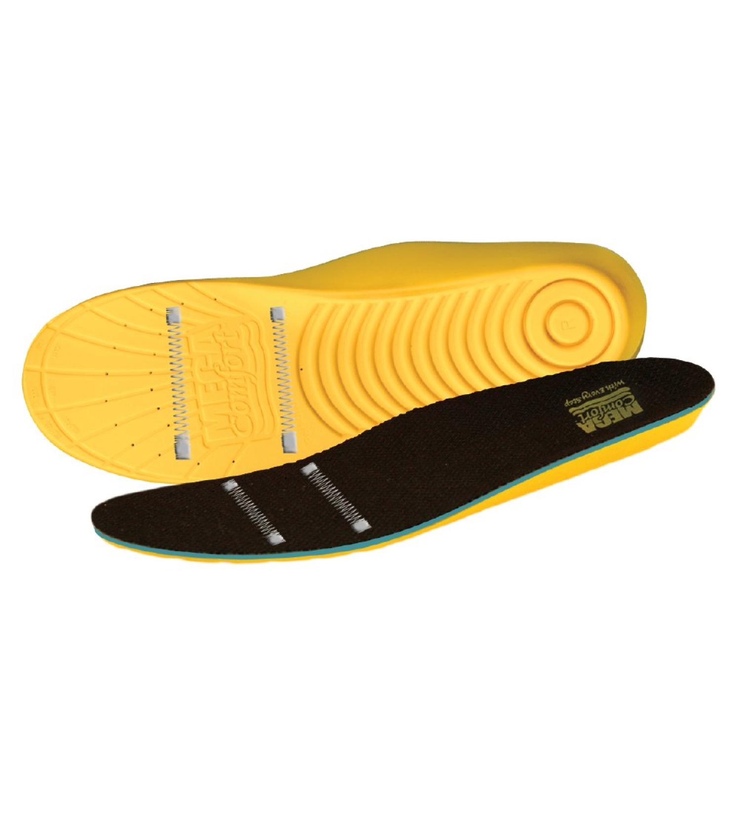 MEGAComfort Yellow Black Shoe Insoles | Unisex Adult | Men's Size 6-7, Women's Size 8-9 US - Buy Online on GoSupps.com