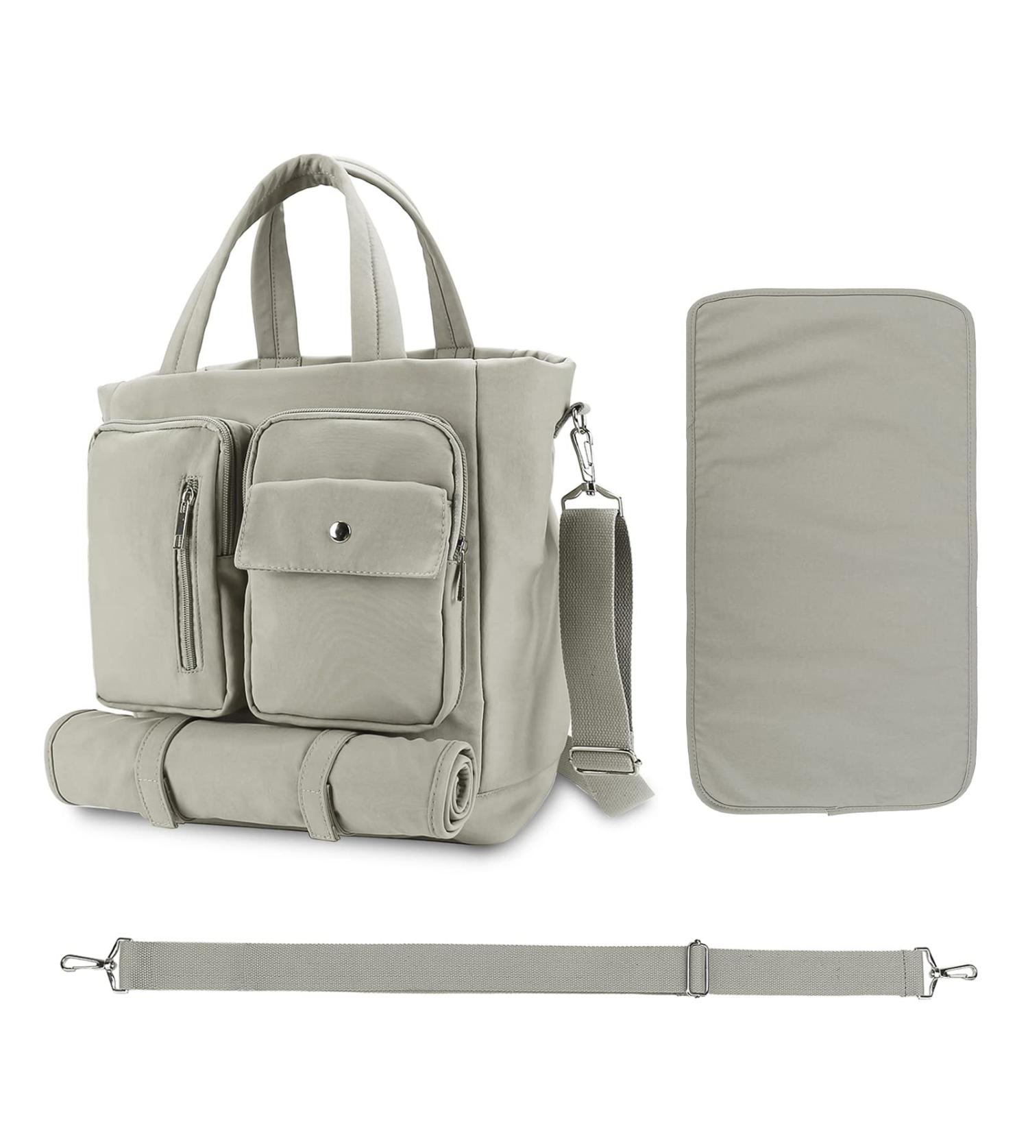 SONARIN Multifunctional Large Capacity Baby Nappy Changing Tote Bag Waterproof Lightweight Baby Changing Bag Satchel Messenger Bag Portable Travel Diaper Bag with Changing Mat Khaki - Buy Online on GoSupps.com
