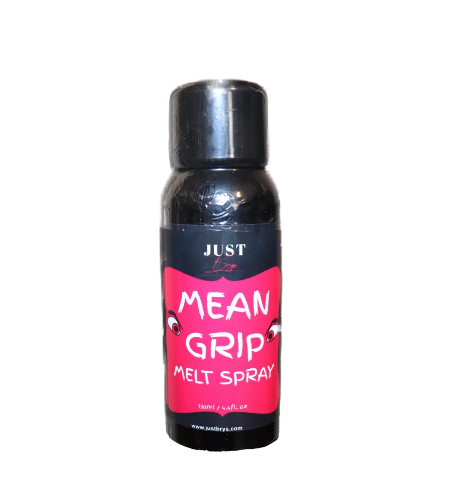 Just Brys Mean Grip Glueless Melt Spray for Lace Wig Extensions Toupees and Hairpieces Strong Natural Finishing Hold with Control