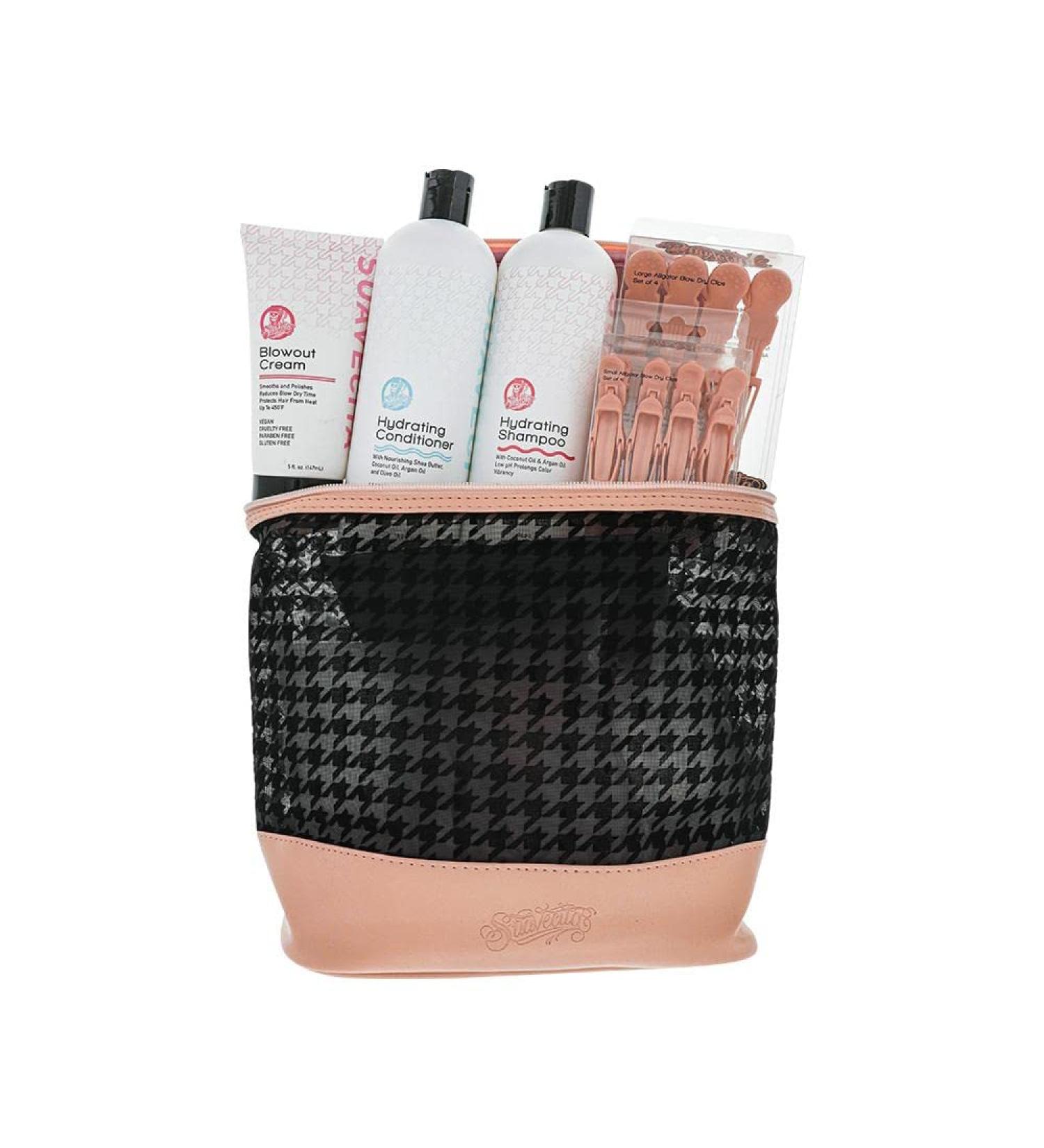 Suavecita Hair Blowout Set - Hydrating Shampoo & Conditioner Blowout Cream Vegan Clips | Paraben & Gluten Free - Buy Online on GoSupps.com