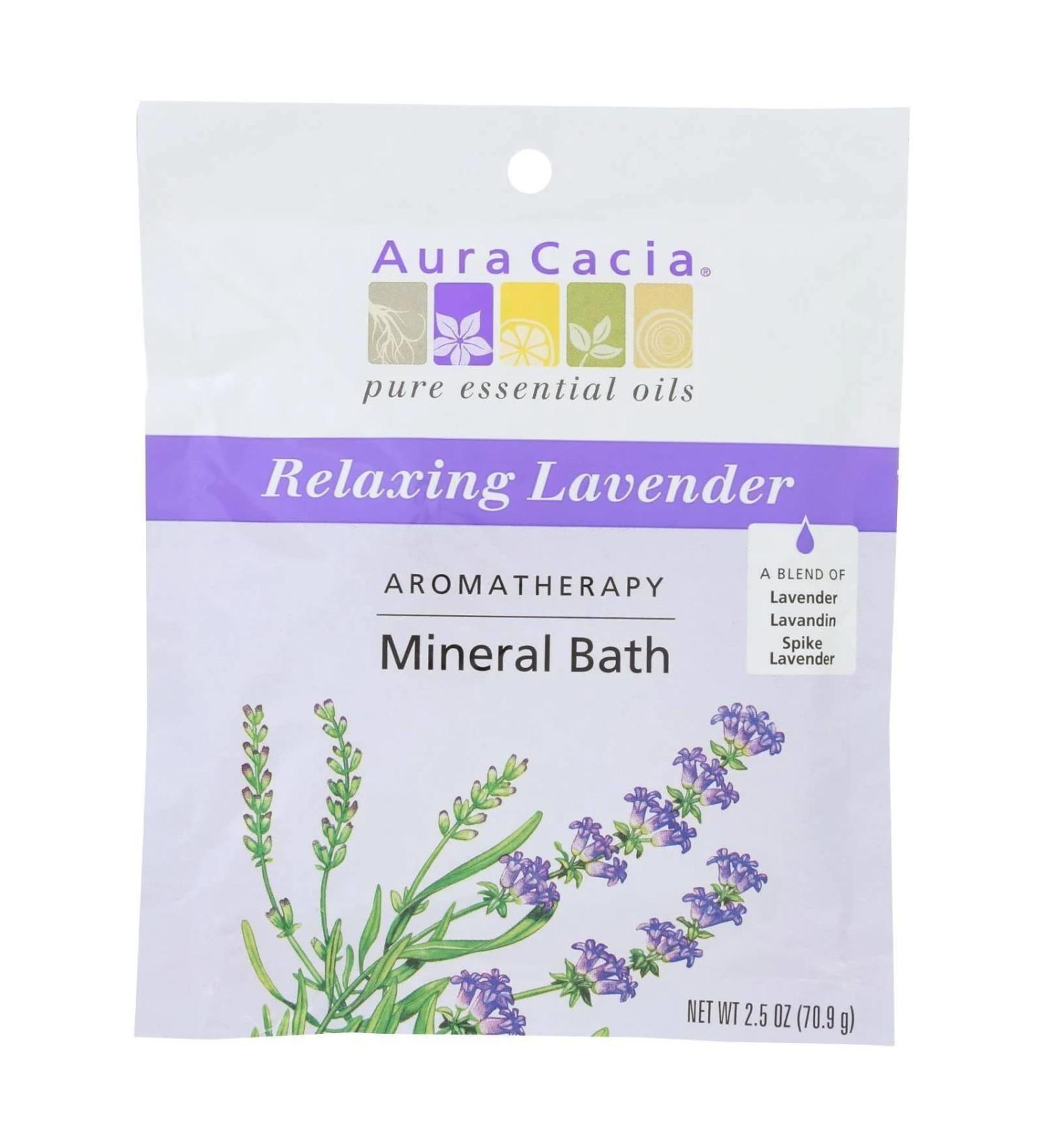 Aura Cacia Lavender Mineral Bath - 2.5 oz | Soothing Aromatherapy Formula - Buy Online on GoSupps.com