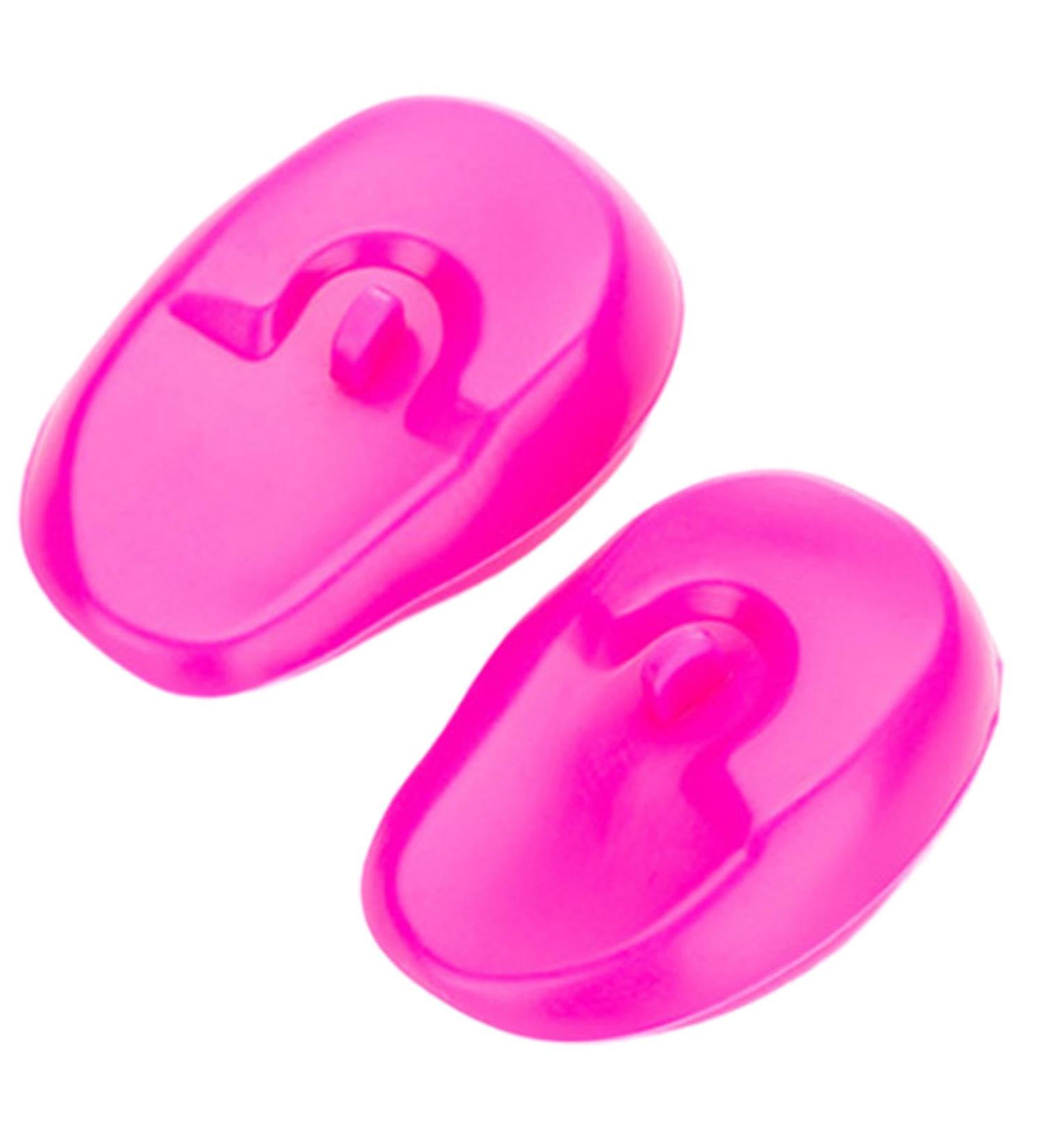 Fovolat Silicone Ear Covers Ear Shield Earmuffs Protective Cover - Waterproof Hair Perm Shield Hair Dye Earmuffs Ear Protectors Silicone Reusable Hair Styling Tools Pink - Buy Online on GoSupps.com