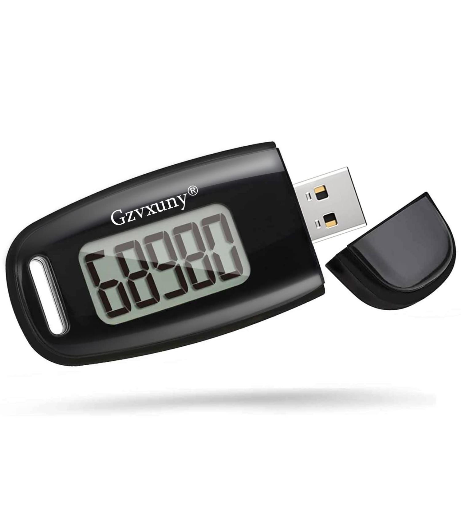 Gzvxuny 3D Pedometer with Clip and Strap, Simple Walking Step Counter, USB Rechargeable Accurate Step Counter, Daily Target Monitor, Exercise Time Black - Buy Online on GoSupps.com