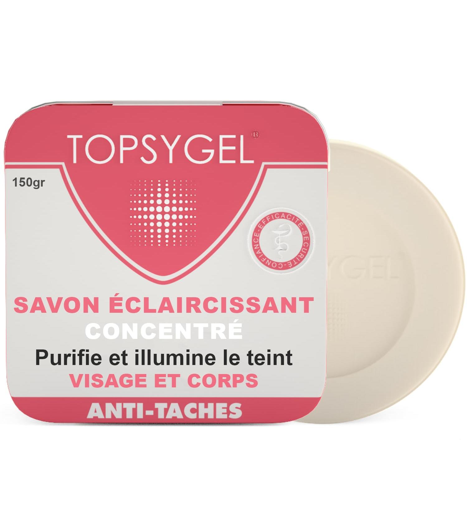 TOPSYGEL Lightening soap enriched with glycerin and Aloe Vera cleanses and purifies the complexion Special face Black and mixed skin 150g soap - Buy Online on GoSupps.com
