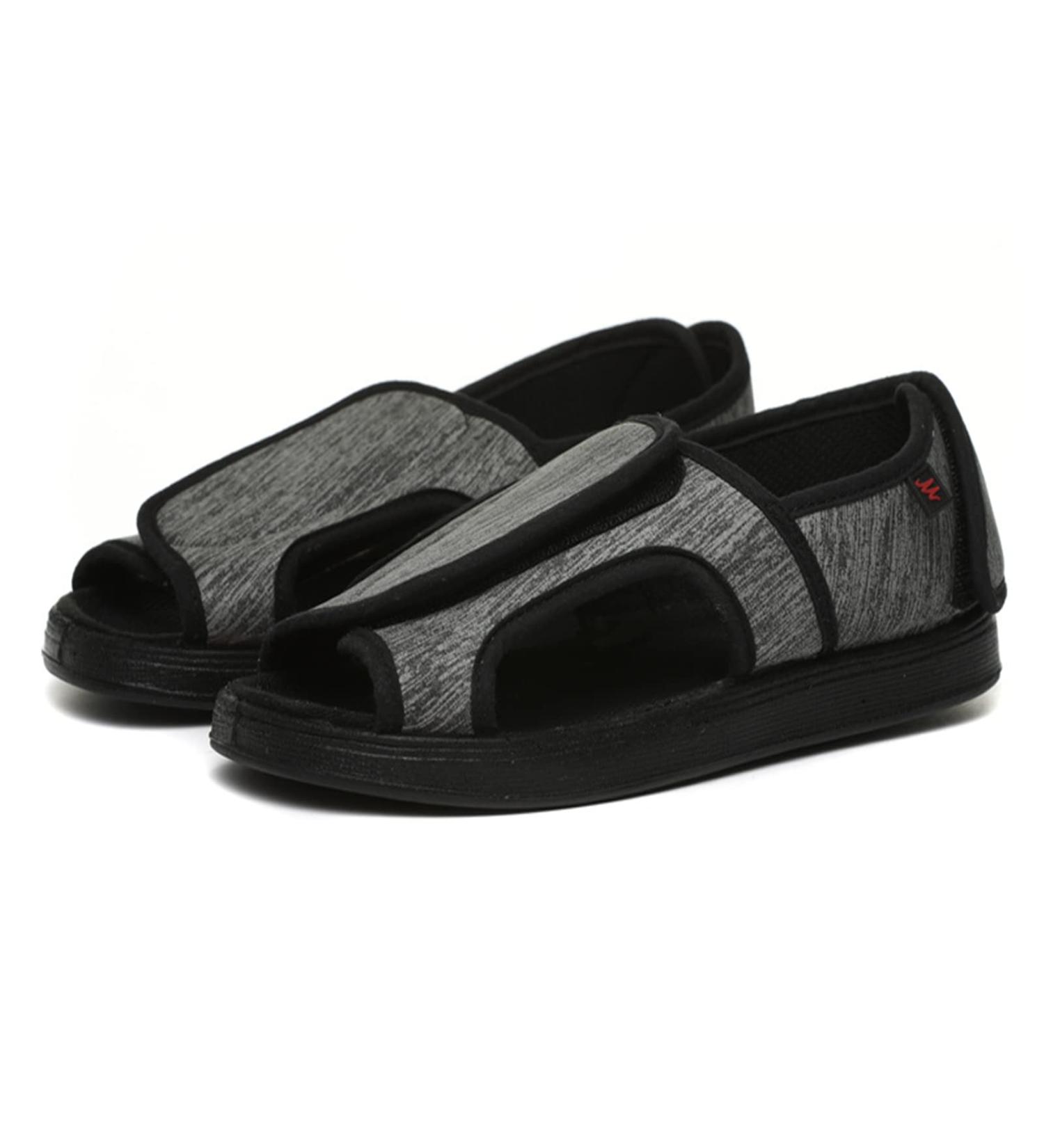 Fohapfam Women's Diabetic Slippers - Adjustable Arthritis Edema Sandals | Extra Wide Swollen Feet Footwear for Hallux Valgus Recovery | Grey - Buy Online on GoSupps.com