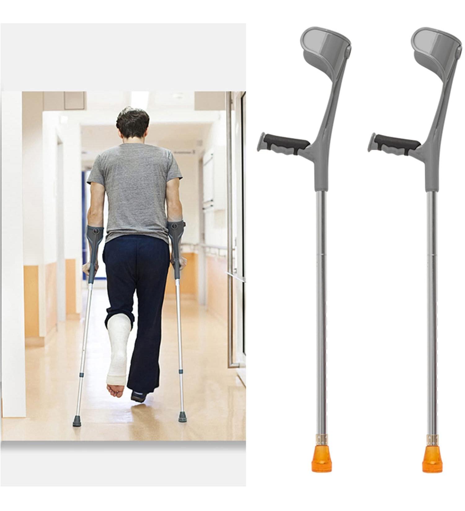 Ergonomic Forearm Crutches Aluminum Crutches for Adults Lightweight Non-Slip Crutches for Walking Support After Injury Or Surgery 10 Stops Adjustable Handicapped Warm Life - Buy Online on GoSupps.com