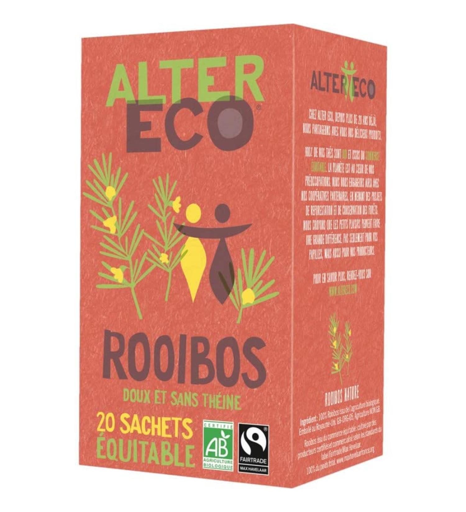ALTER ECO - Th Rooibos Bio - Sachet 40g de feuilles de th rouge bio d'Afrique du Sud - Qualit sup rieure pour une exp rience de d gustation unique - Agriculture biologique certifi e. - Le Lot De 3 - Buy Online on GoSupps.com
