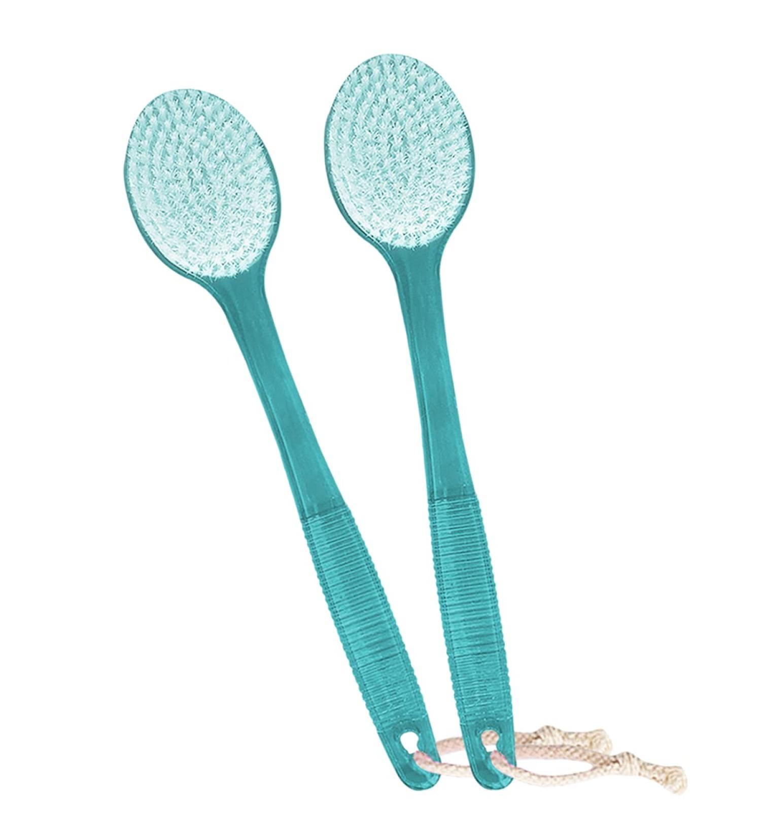 Amerwash Plus 14-inch Long Handle Back Brush - 2 Pack Blue Bath Scrubber for Body Exfoliating - Buy Online on GoSupps.com
