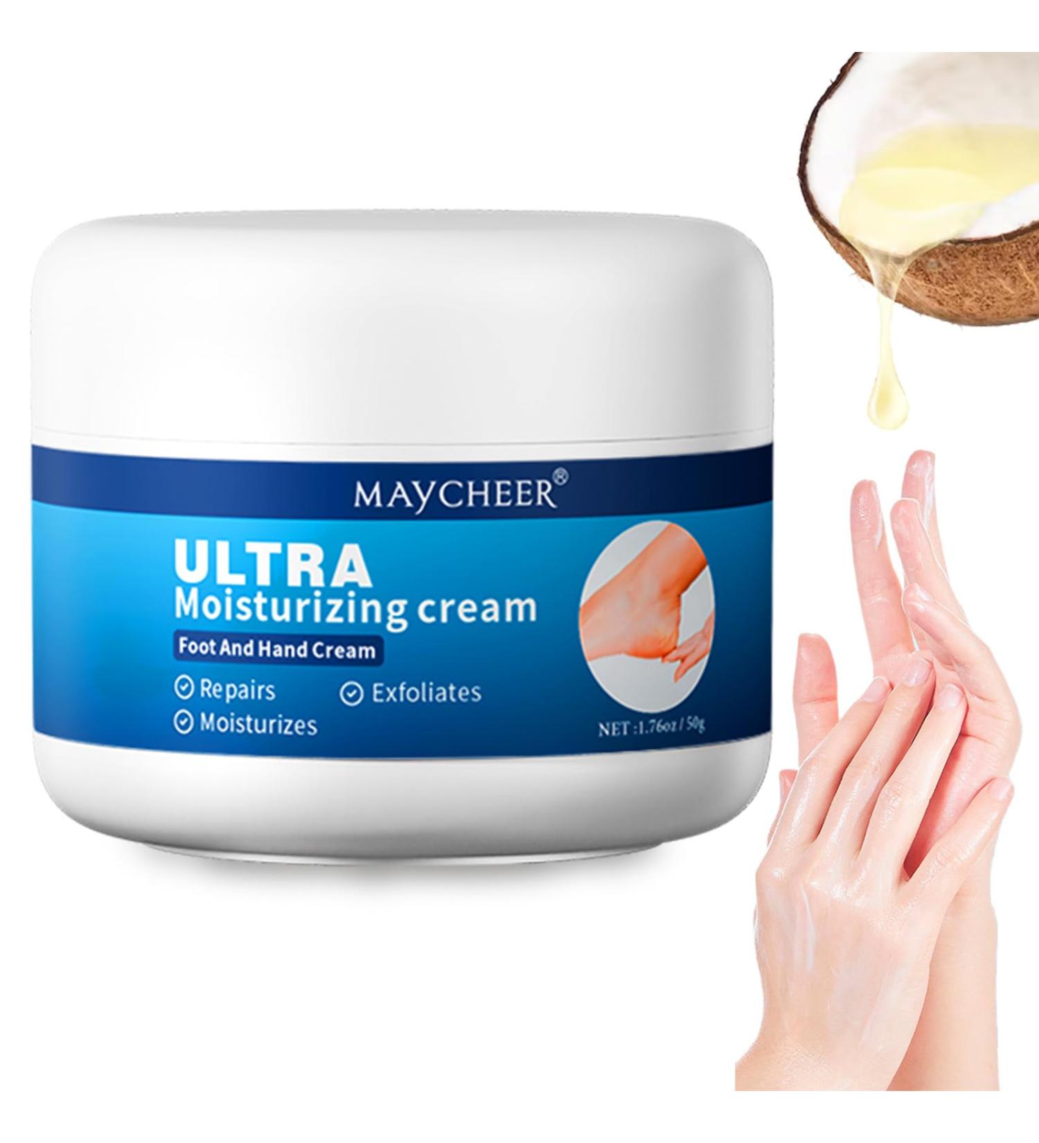 Ultra Moisturizing Cream Foot & Hand Cream for Dry Cracked Skin with Coconut Oil & Vitamin E Foot Exfoliator Long Lasting Moisturizing Lotion - Buy Online on GoSupps.com