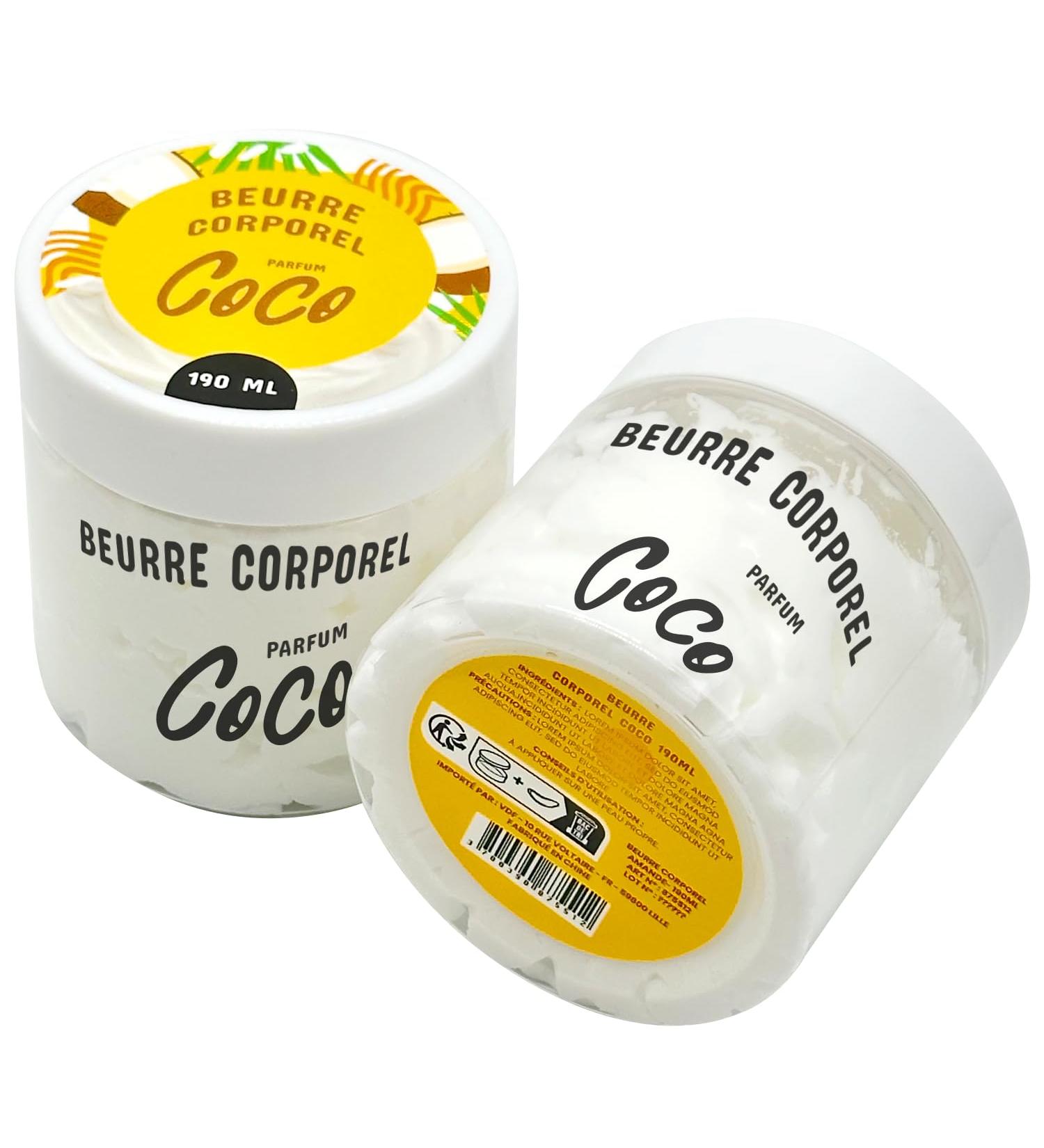 Beurre Corporel Fouett - Soin Peau S che Corps et Mains - Pour Homme et Femme - Hydratant - Adoucissant - Lissant - Nourrissant - 190 ml - Senteur Coco Blanc 190 g (Lot de 1)