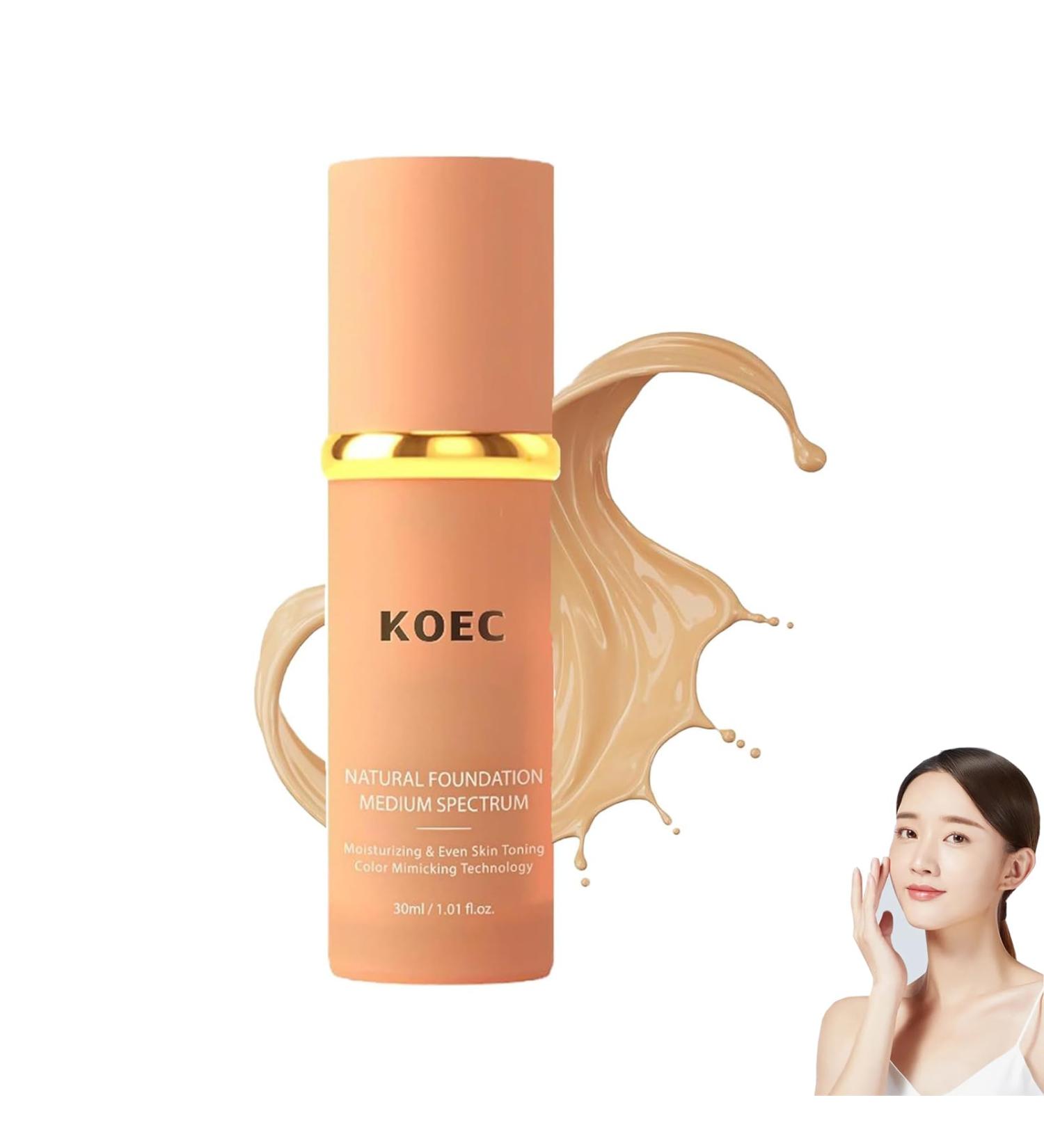 Koec Foundation Koec Natural Foundation Koec Foundation 4 In 1 - Light Spectrum Natural Moisturizing Concealer Foundation Long-Lasting And Waterproof (1PCS) - Buy Online on GoSupps.com