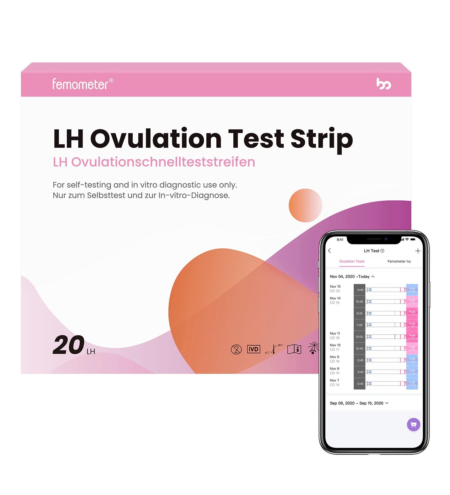 Femometer Ovulation Test Strips - LH Test Kit for Accurate and Sensitive Fertility Results - Buy Online on GoSupps.com