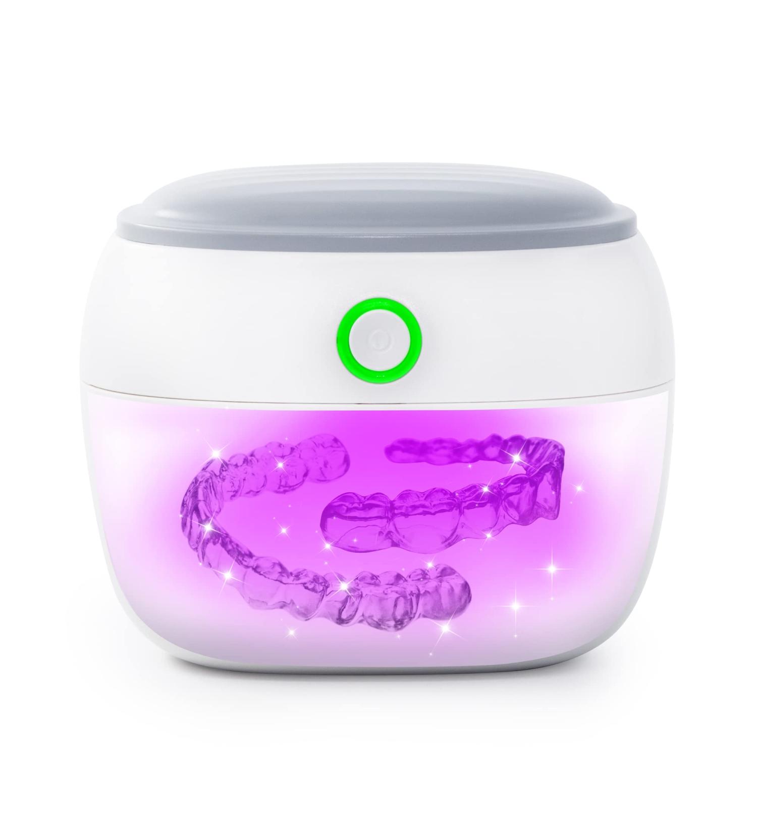 ALNEC White Retainer Case UVC Sanitizer for Invisalign, Dentures, Night Guards & Braces - Buy Online on GoSupps.com