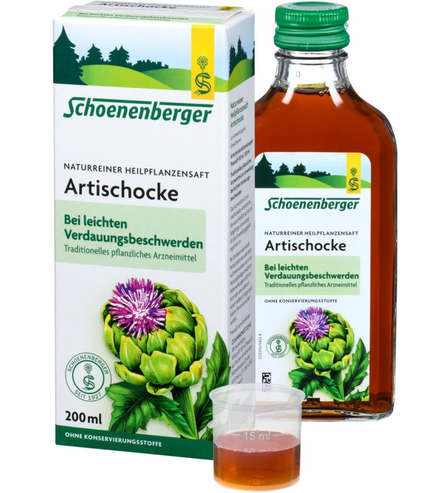Schoenenberger Artichoke natural medicinal plant juice organic (6 x 200 ml) 200 ml (pack of 6)