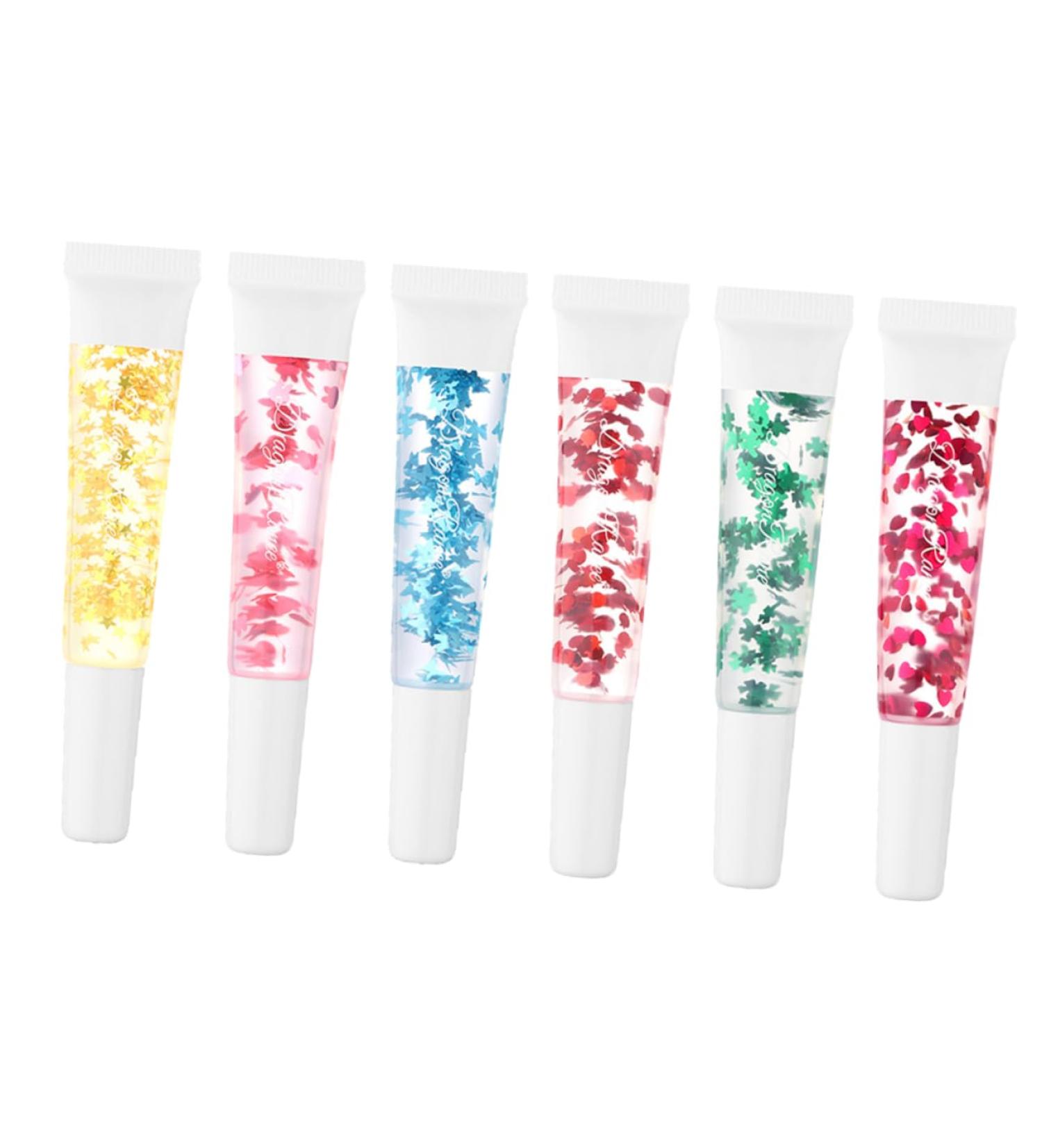 Angoily 6pcs Lip Oils & Lipgloss - Moisturizing Lipstick & Hydrating Tint for Women | Clear Gloss & Transparent Lip Oil - Buy Online on GoSupps.com