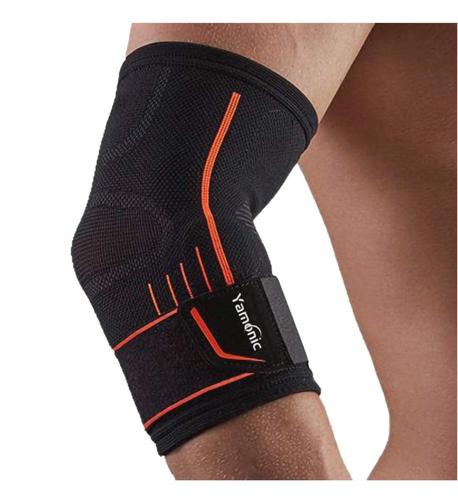 Yamonic Adjustable Elbow Support Sleeve - Optimal Relief for Tennis Golf Weightlifting & Tendinitis | Medium (25-30cm) - International Shipping Available - Buy Online on GoSupps.com