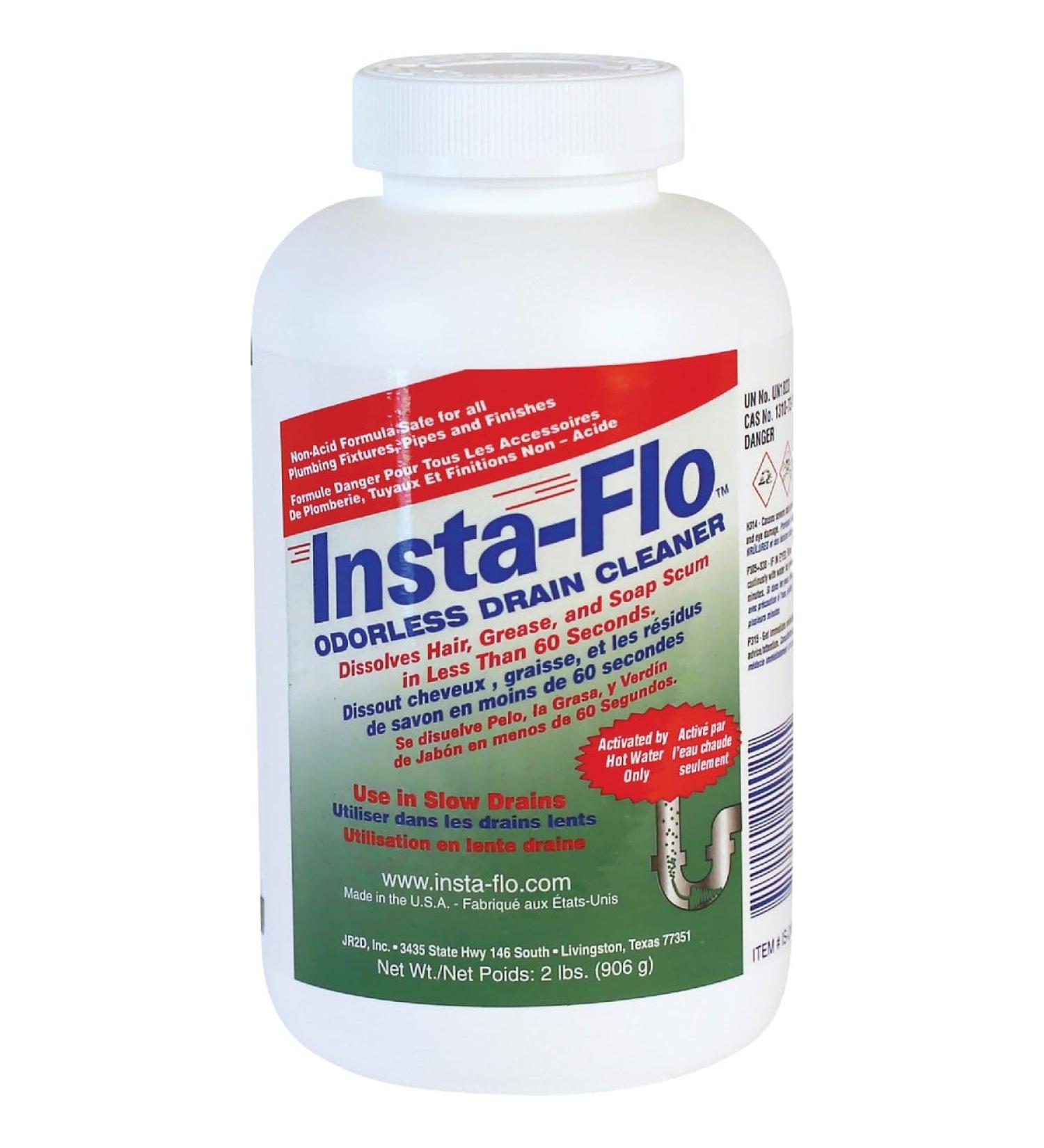 Insta-Flo Crystals Drain Cleaner 2 lb - Fast-Acting Eco-Friendly Drain Cleaning Solution for International Shipping - Buy Online on GoSupps.com