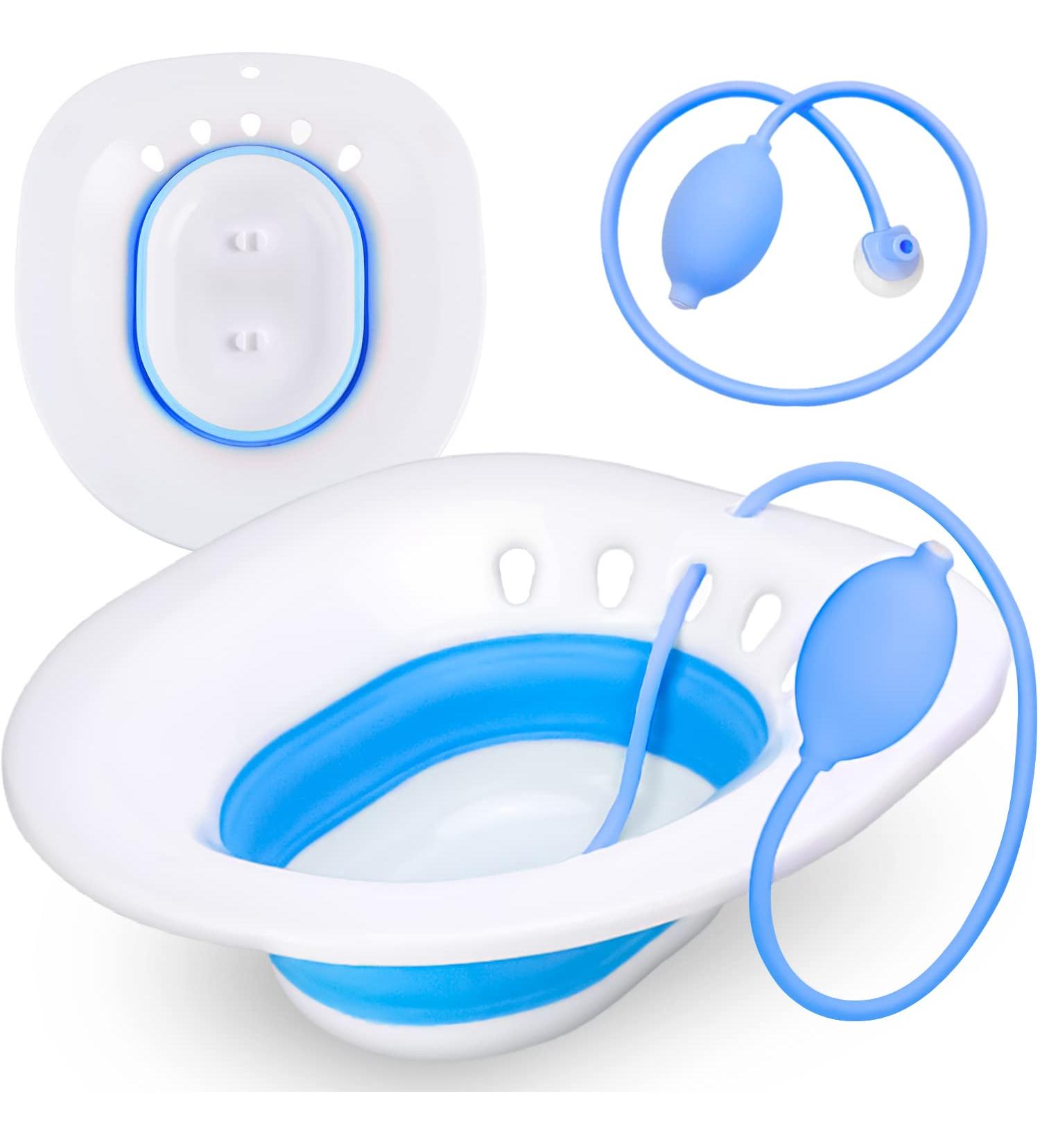 Sitz Bath for Toilet Seat - Hemorrhoid & Perineum Relief, Yoni Steam Seat - Collapsible & Easy to Store - Pregnancy & Postpartum Care Essentials - Buy Online on GoSupps.com