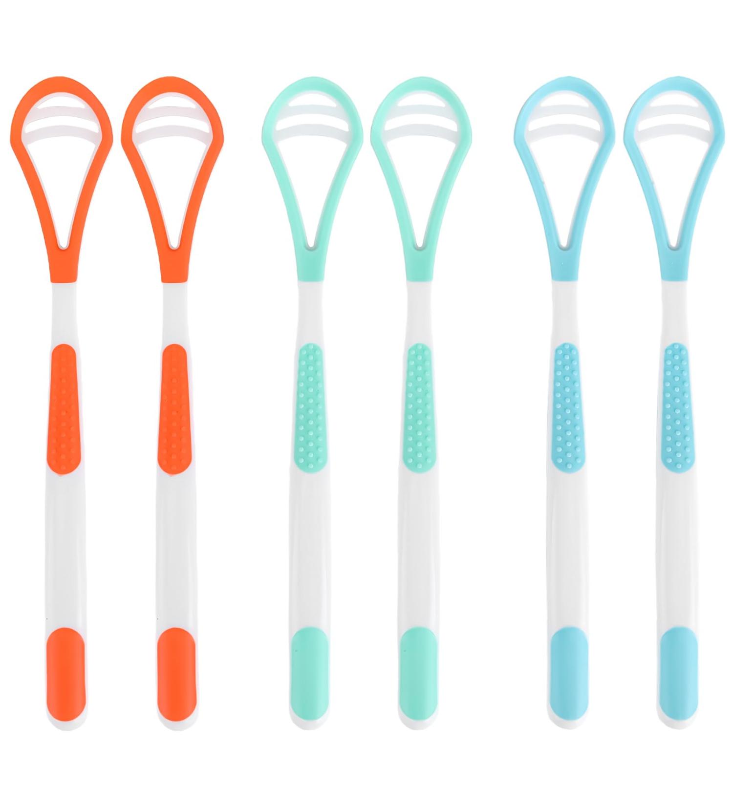 6-Piece Tongue Cleaner Set | BPA-Free Tongue Scrapers for Adults & Kids | Effective Bad Breath Relief & Oral Hygiene | Choice of 6 Colors - Buy Online on GoSupps.com