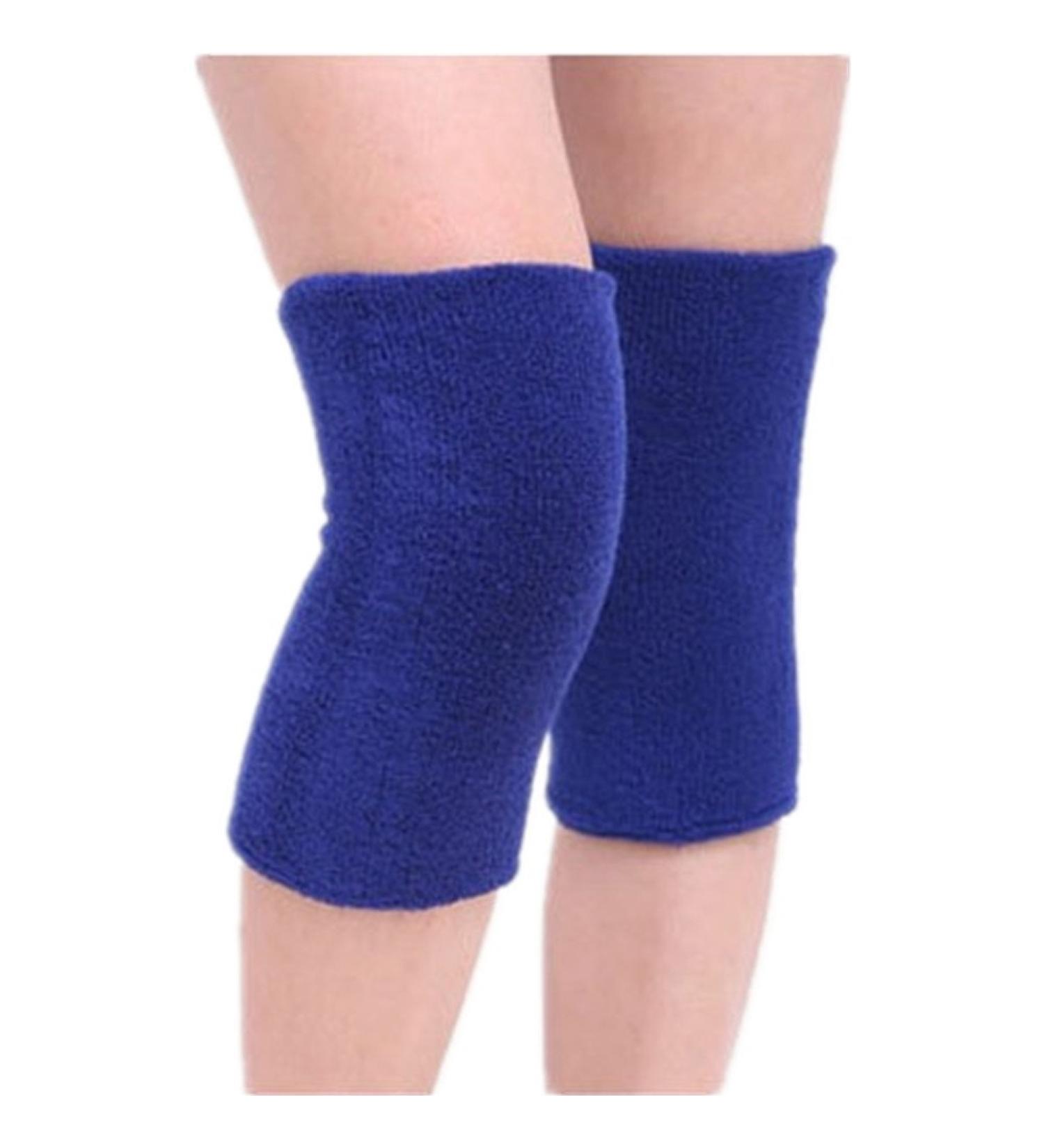 Buy Cotton Non-Slip Knee Pads | Soft Absorbent Support Brace for Men & Women | Perfect for Running Gym Yoga & Dance - 1 Pair (Blue - Buy Online on GoSupps.com